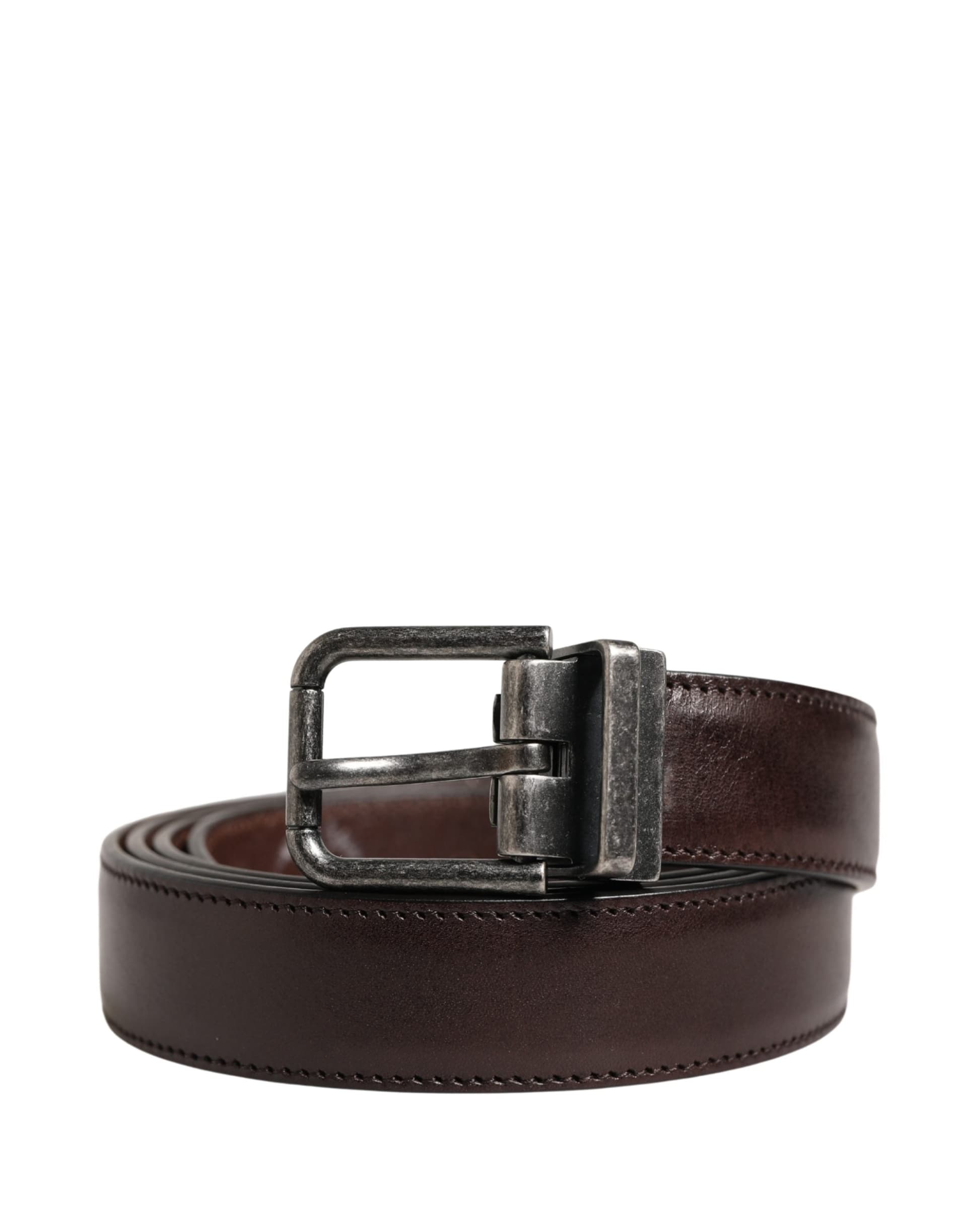 Dolce & Gabbana Men Brown Classic Leather Metal Buckle Belt - 7