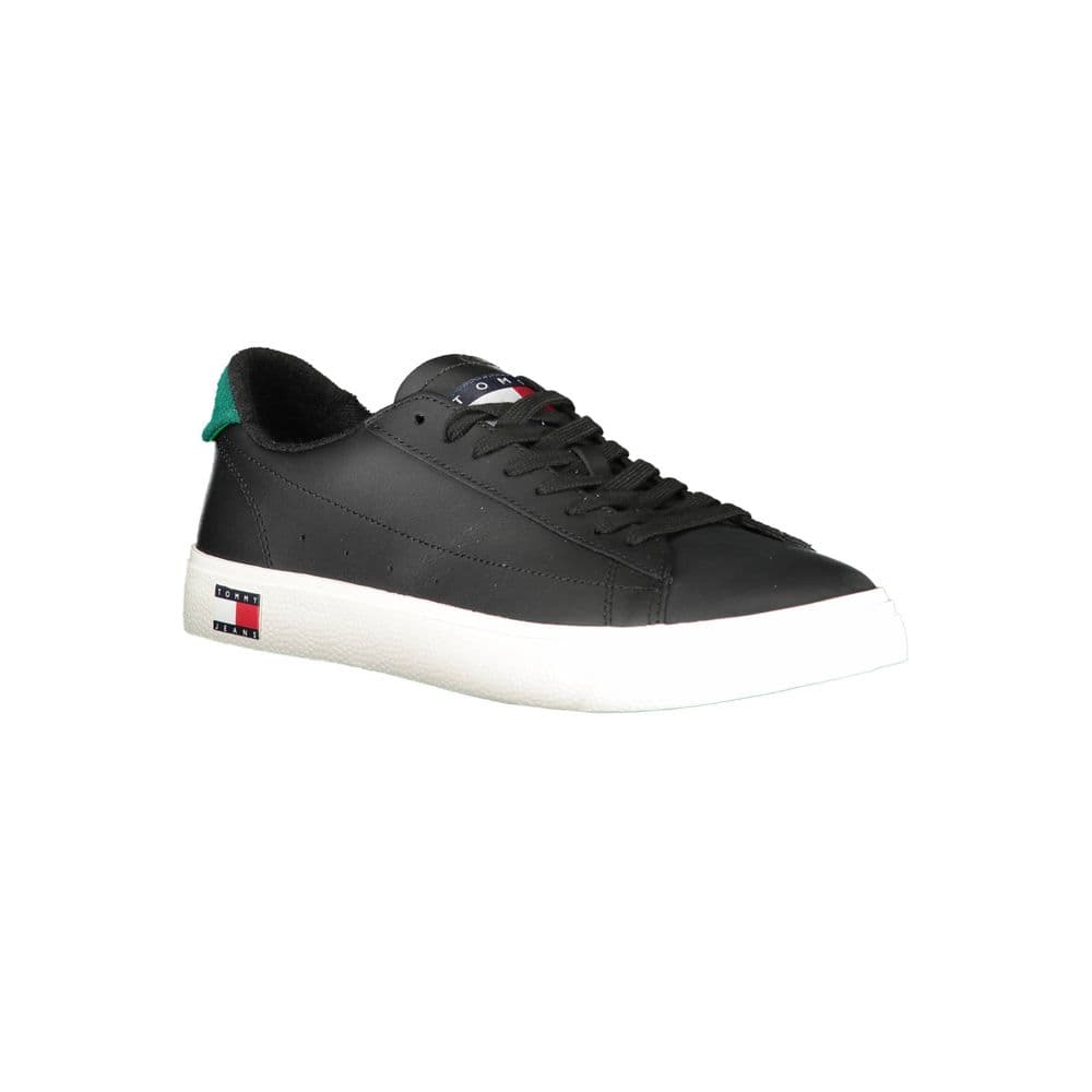 Tommy Hilfiger Black Leather Men Sneaker - 2
