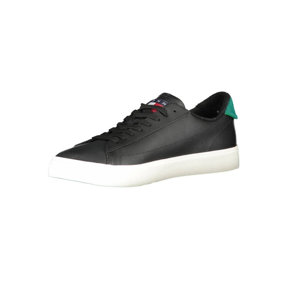 Tommy Hilfiger Black Leather Men Sneaker - 3
