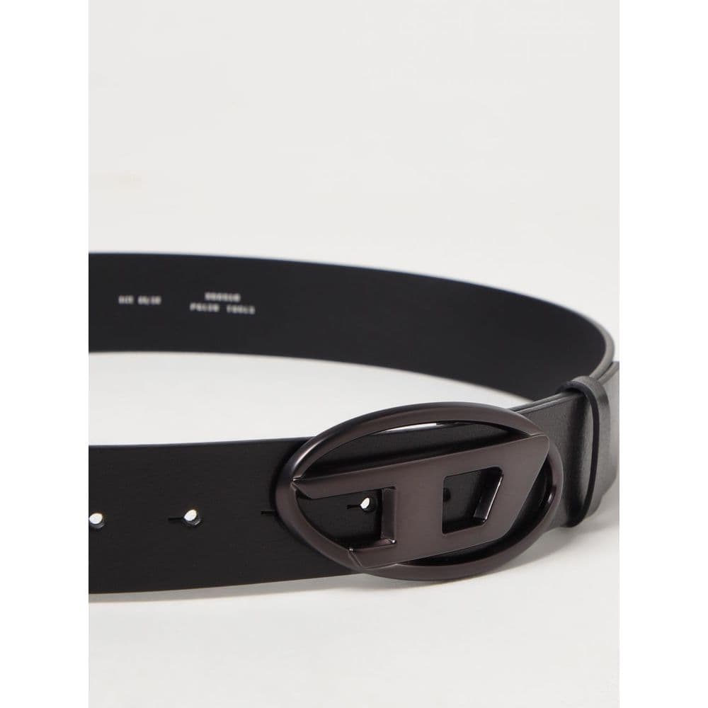Diesel Black Leather Regular Belt - 2