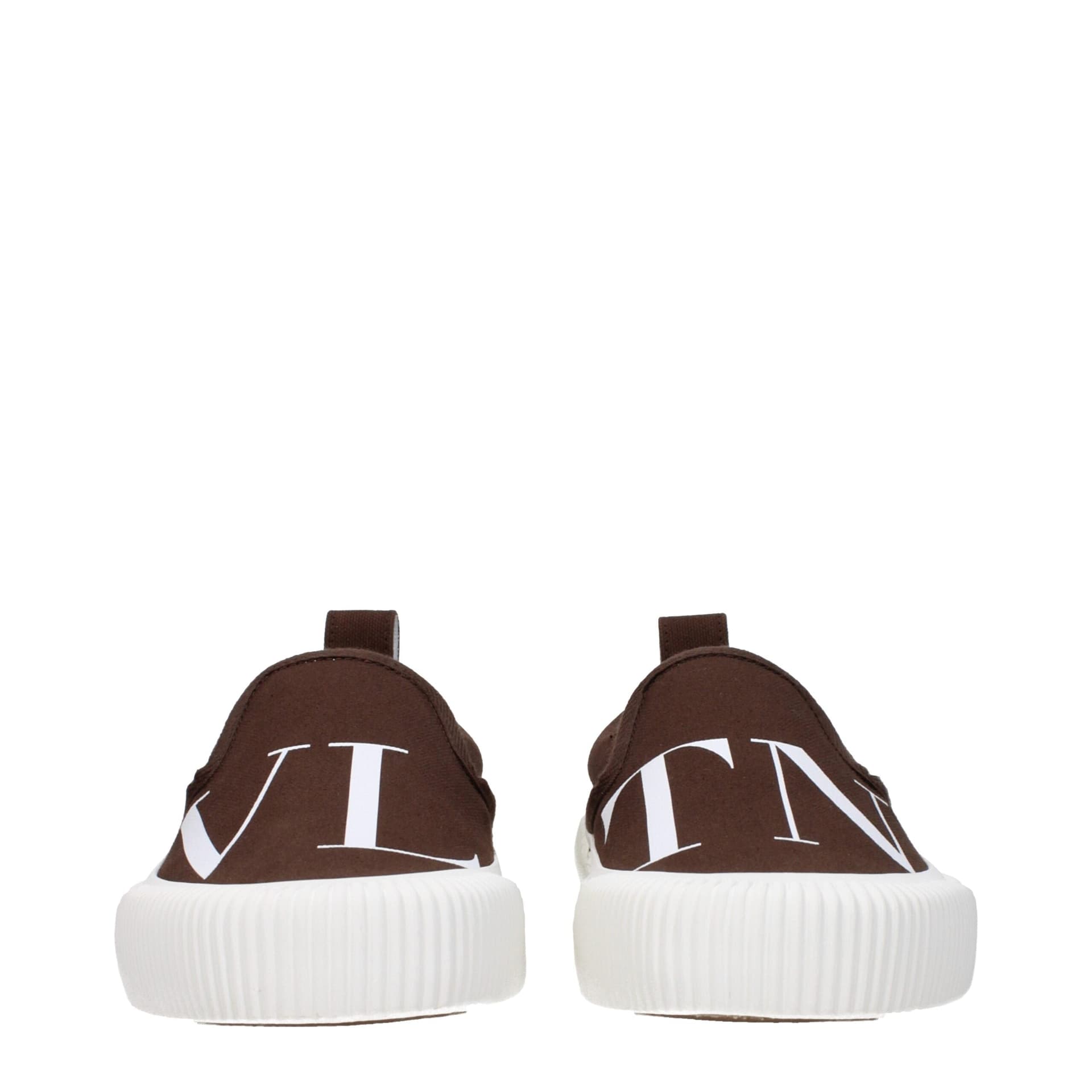 Valentino Garavani Brown Fabric Slip-On Loafers - 3