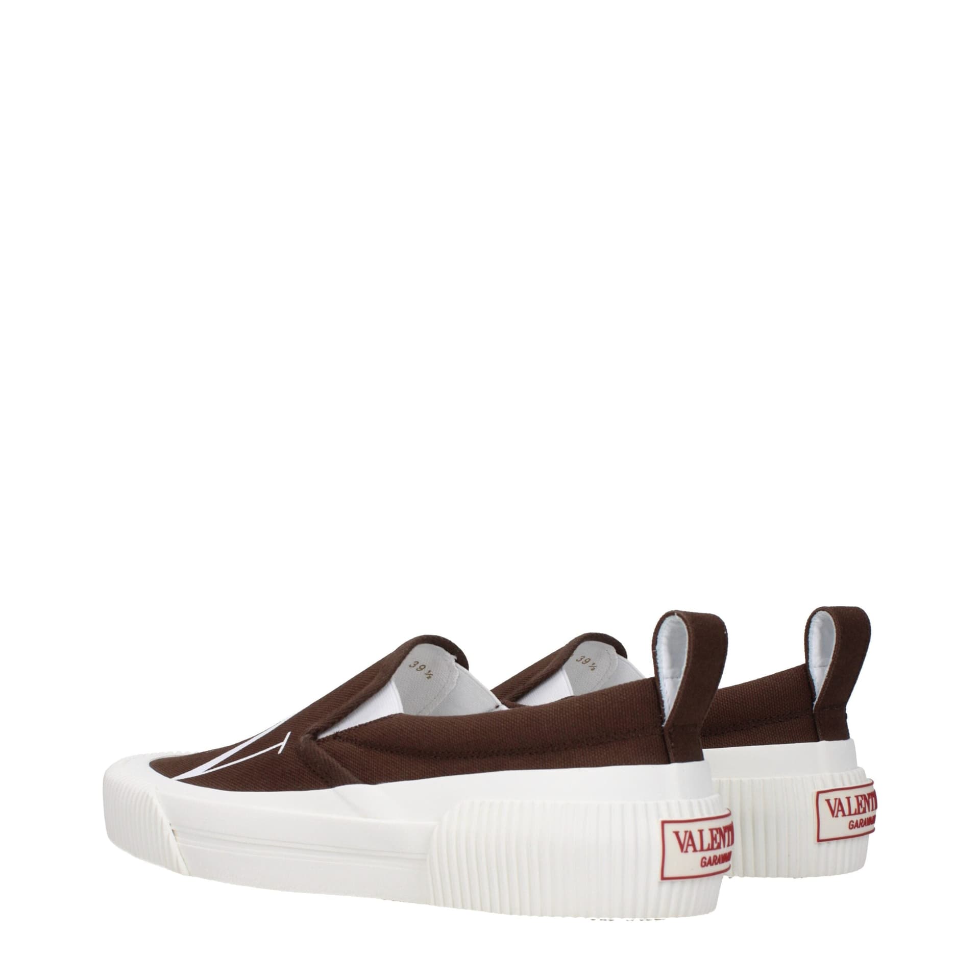 Valentino Garavani Brown Fabric Slip-On Loafers - 4