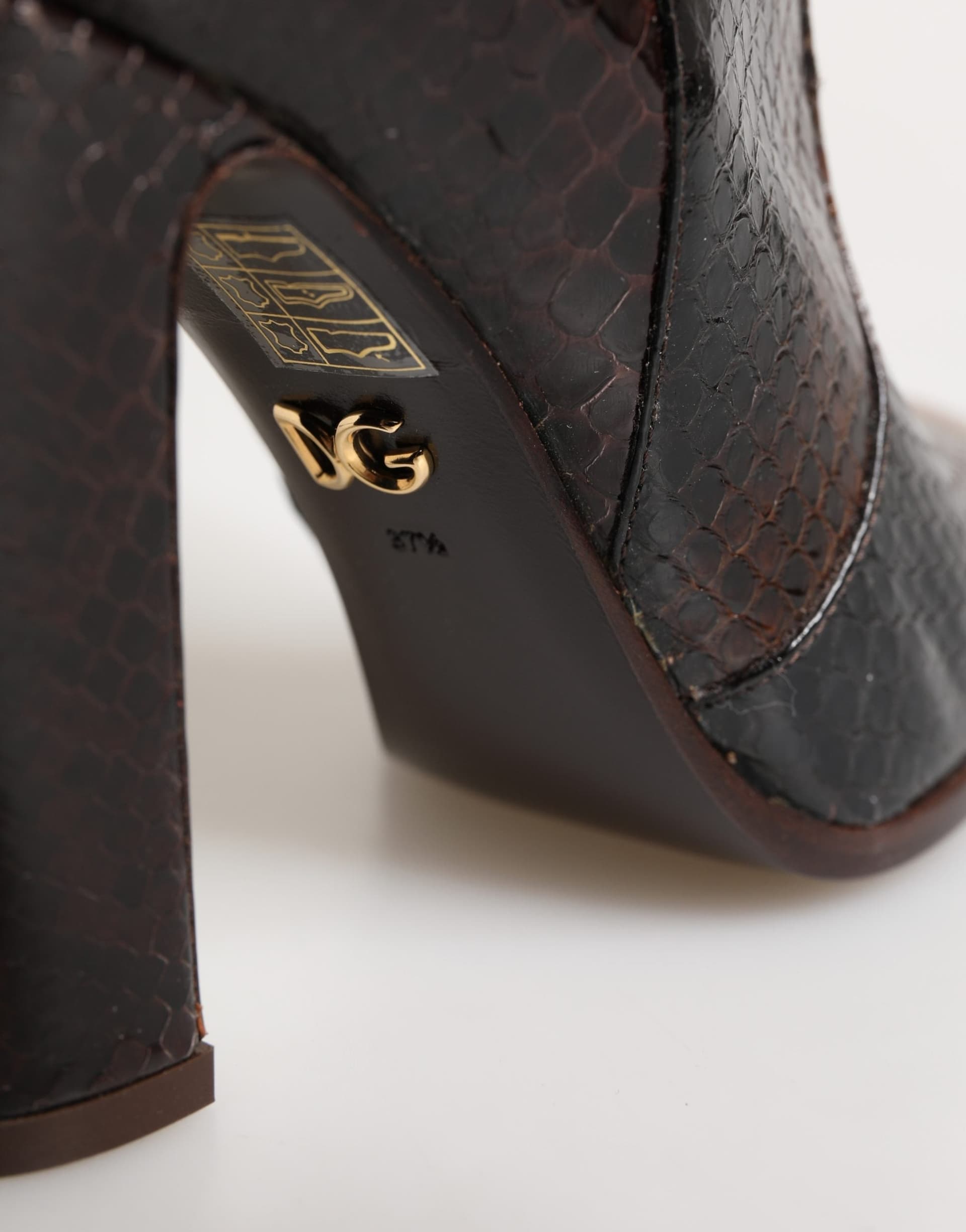 Dolce & Gabbana Brown Exotic Leather Knee High Boots Shoes - 3