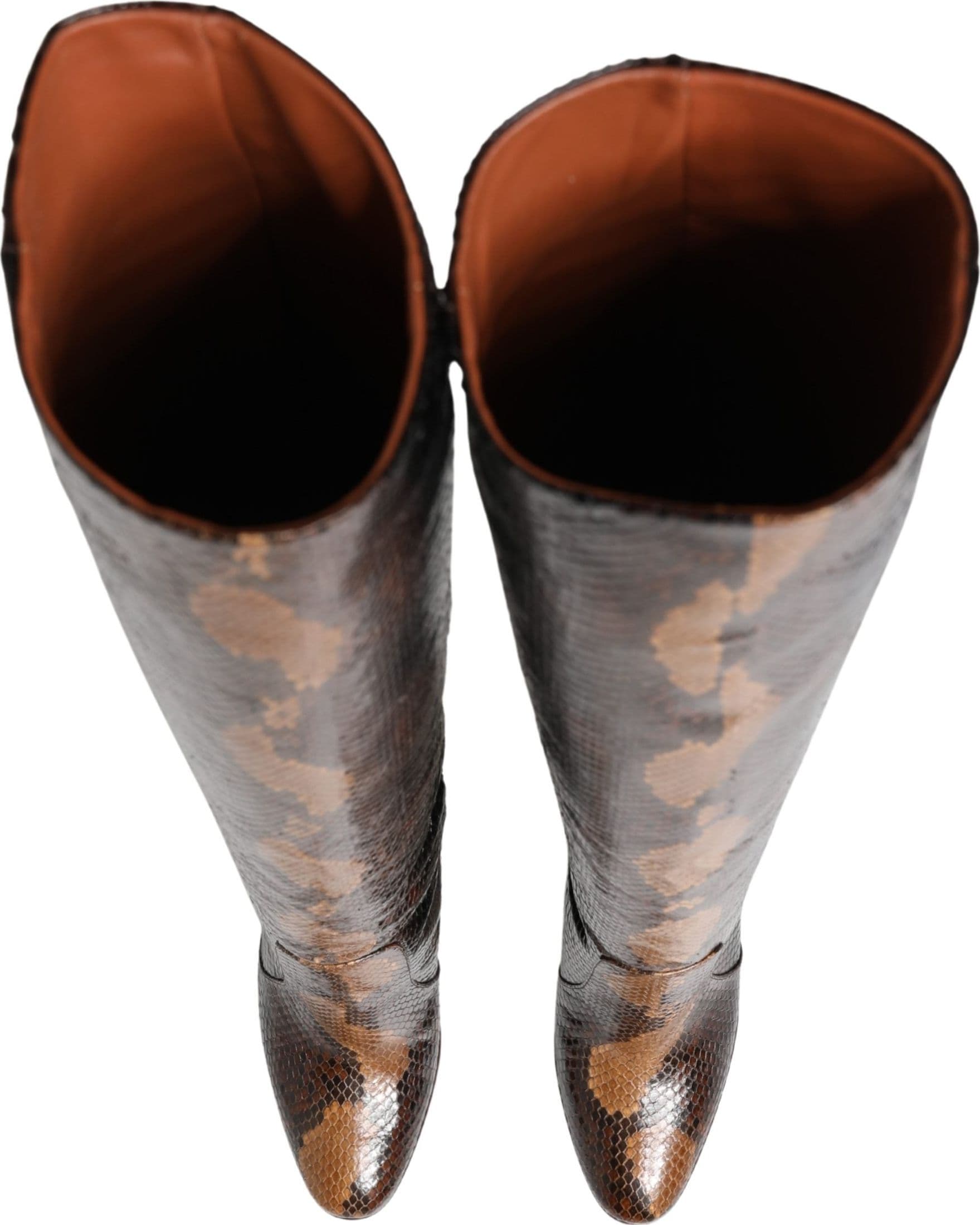 Dolce & Gabbana Brown Exotic Leather Knee High Boots Shoes - 5