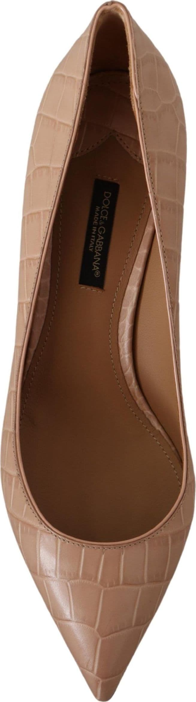 Dolce & Gabbana Beige Leather Pointed Heels Pumps Shoes - 6