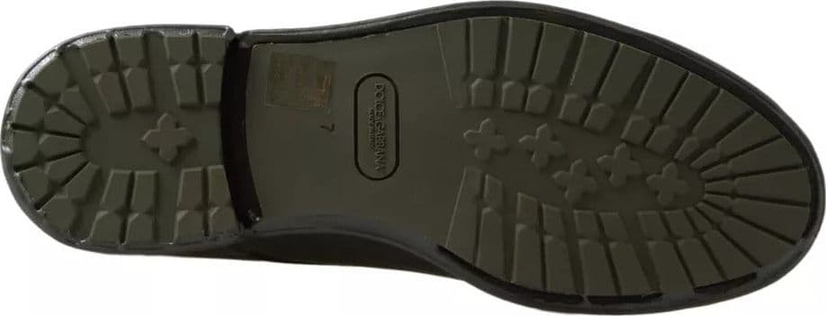Dolce & Gabbana Green Leather Rubber Sole Dress Shoes - 2