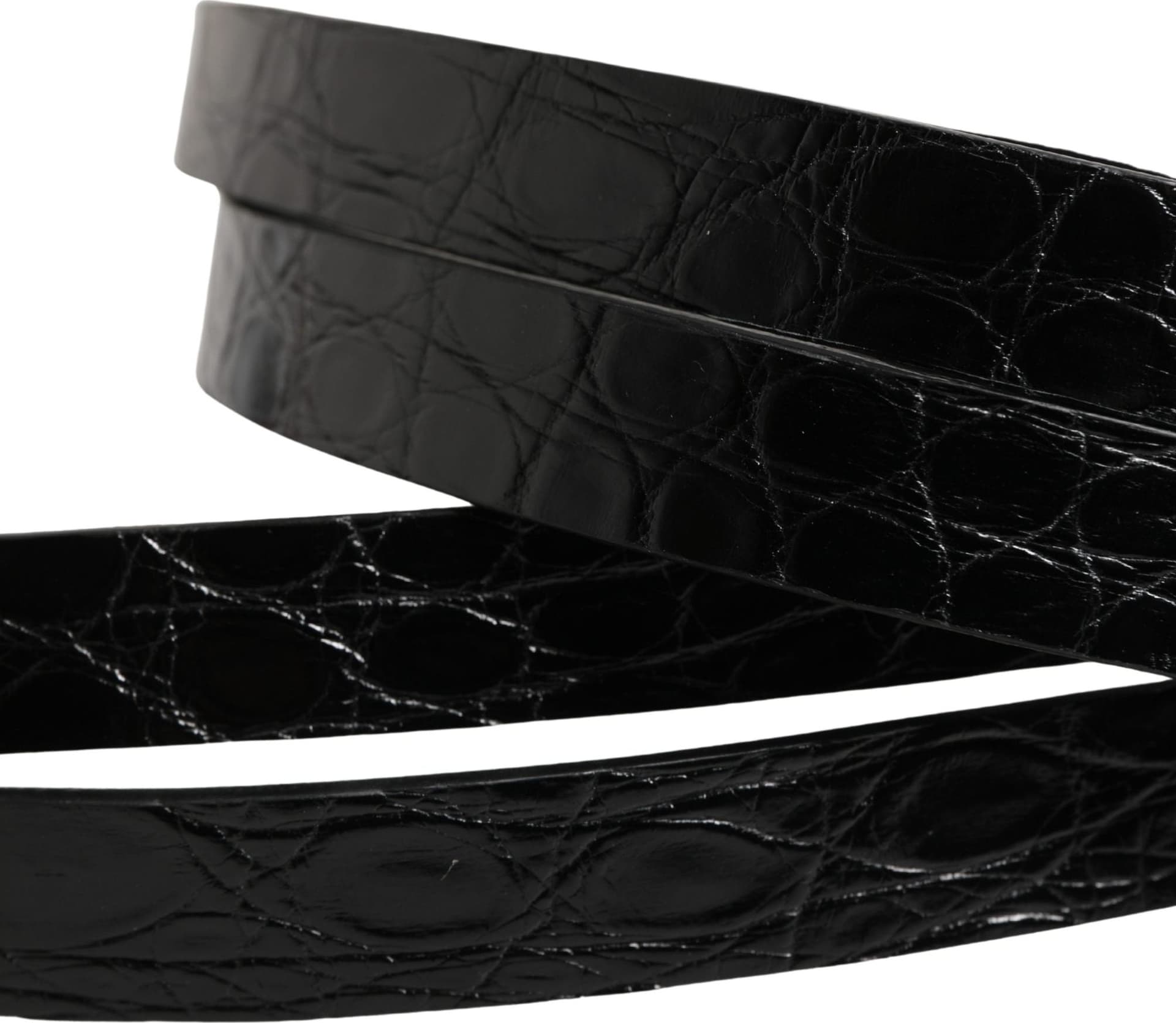 Dolce & Gabbana Black Double Strap Leather Silver Buckle Belt - 5
