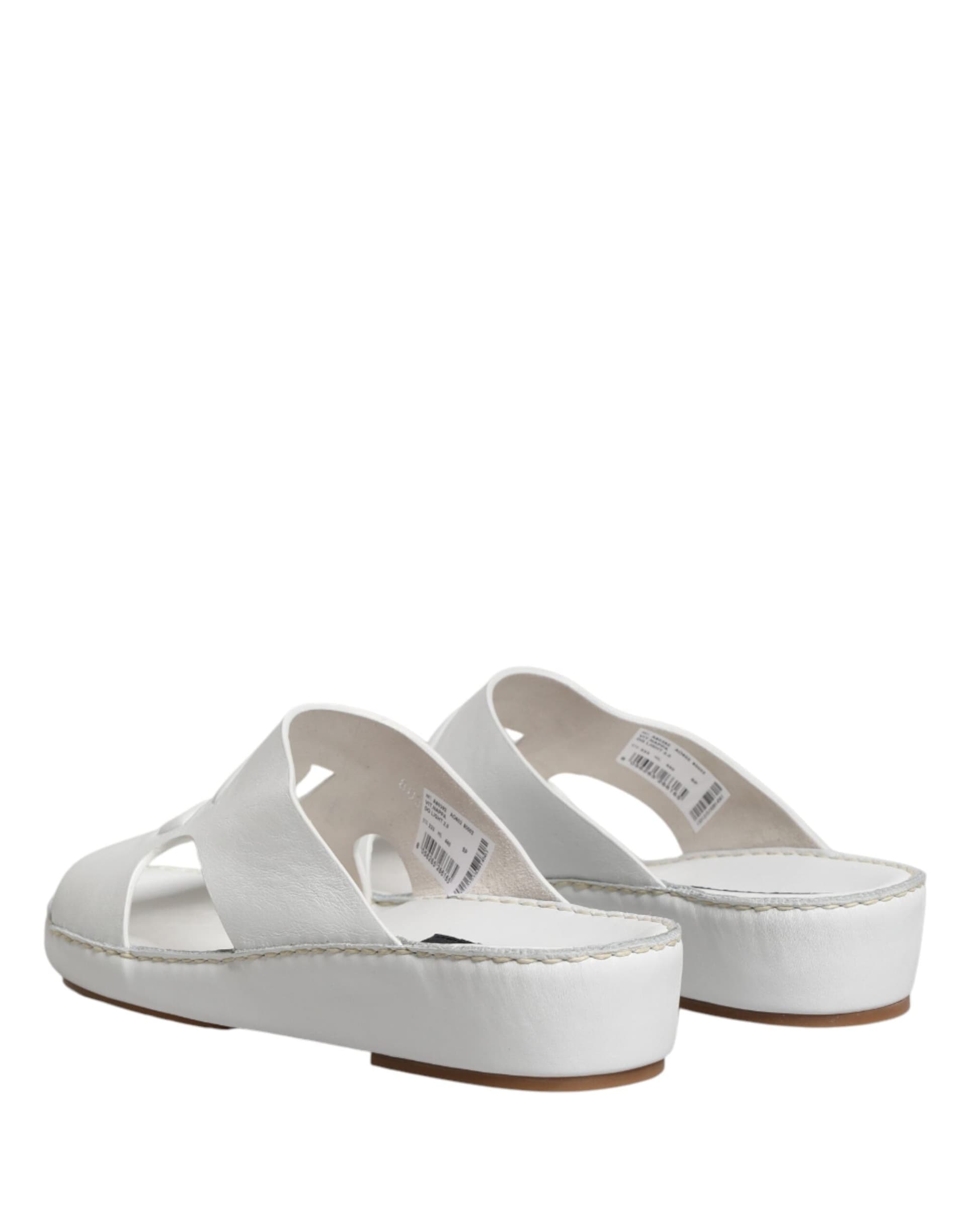 Dolce & Gabbana White DG Cutout Slides Slippers Flats Shoes - 4
