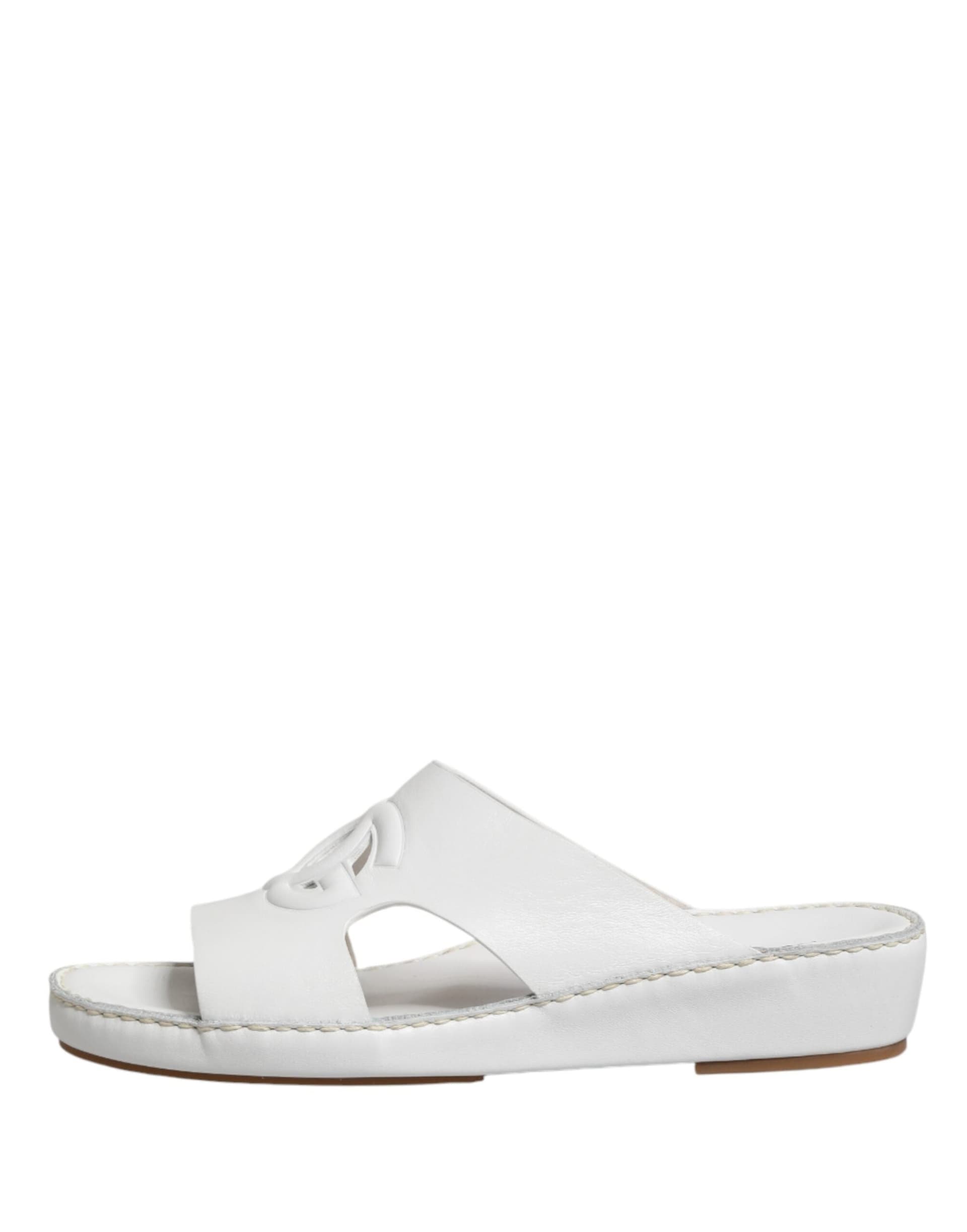 Dolce & Gabbana White DG Cutout Slides Slippers Flats Shoes - 5