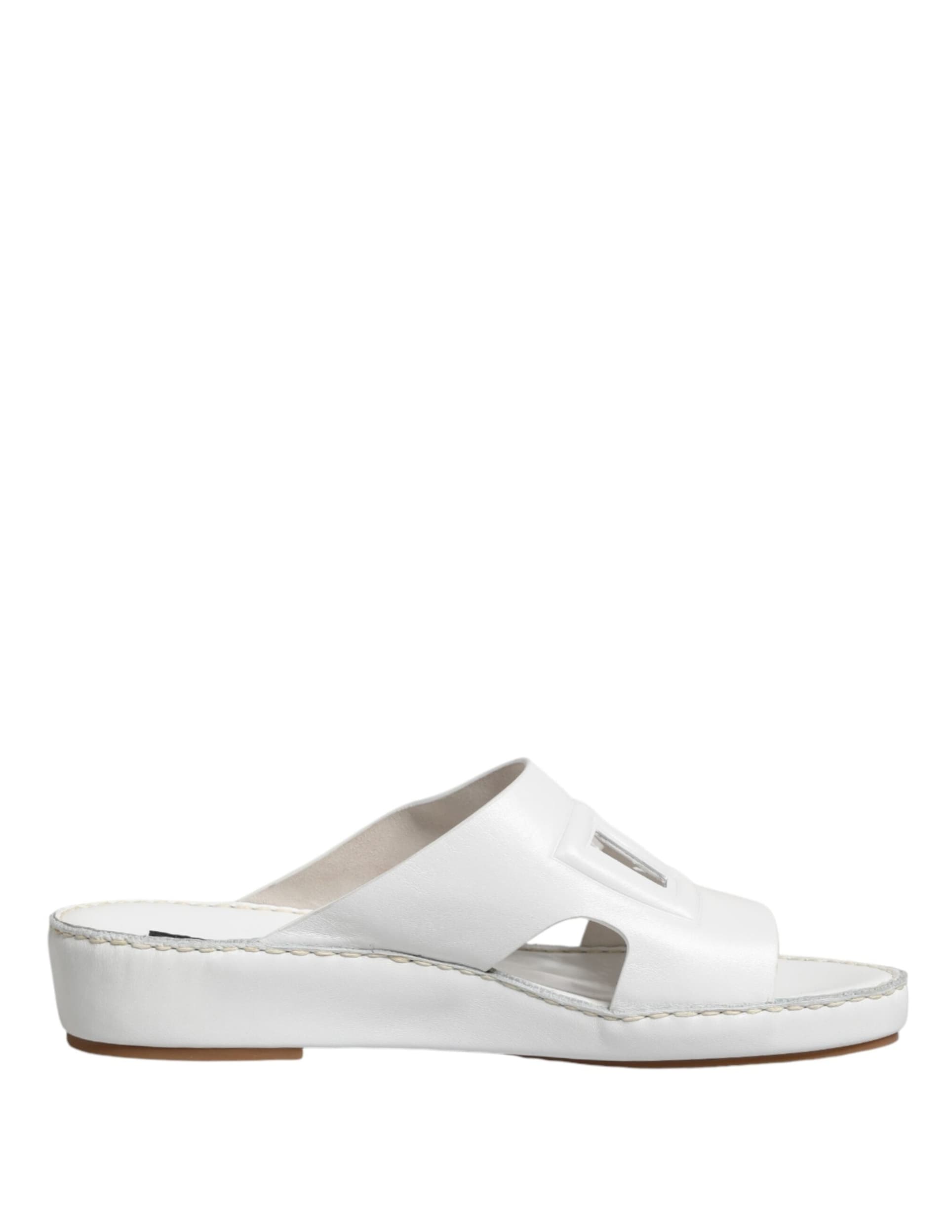 Dolce & Gabbana White DG Cutout Slides Slippers Flats Shoes - 6