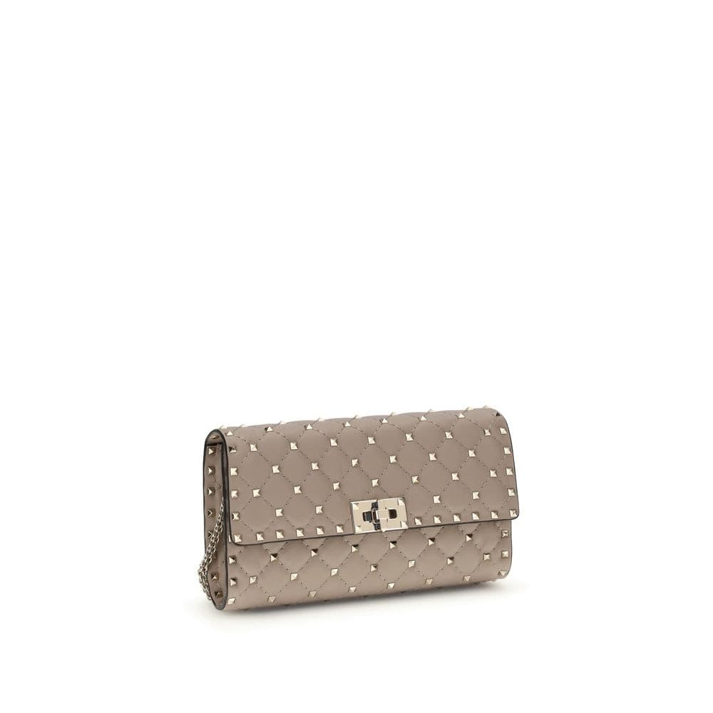 Valentino Garavani Beige Calf Leather Bos Taurus Shoulder Bag - 2