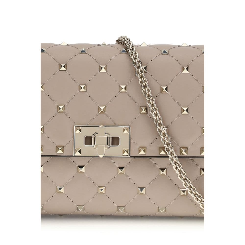 Valentino Garavani Beige Calf Leather Bos Taurus Shoulder Bag - 4