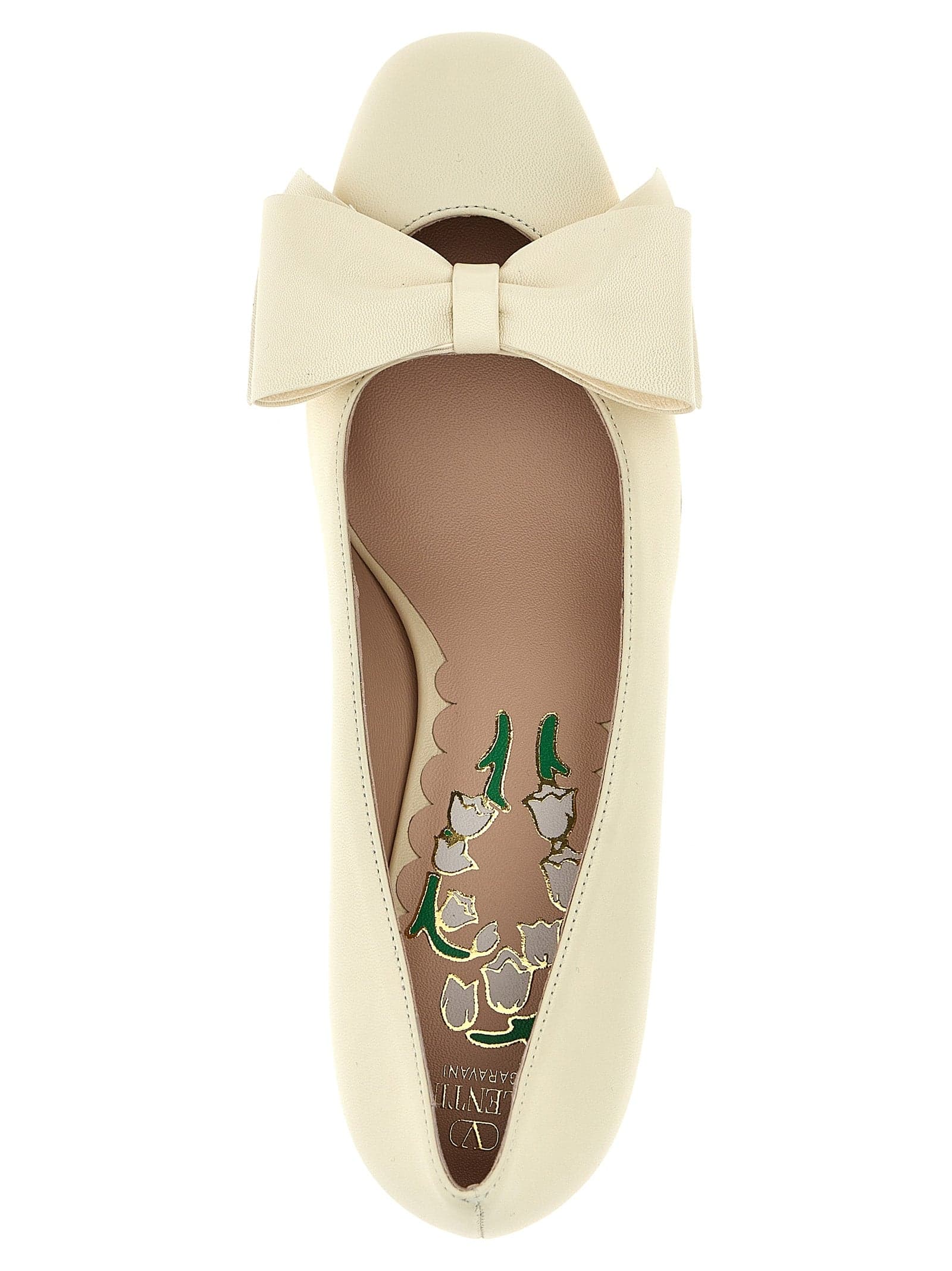 Valentino Garavani White Goatskin Mid Heel Pumps - 4