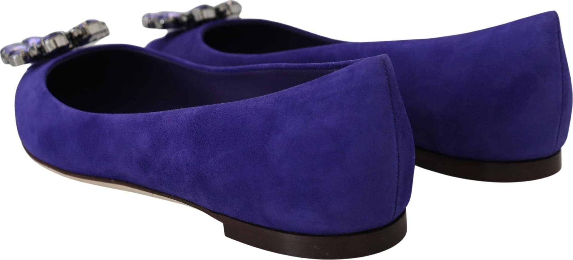 Dolce & Gabbana Purple Suede Crystals Loafers Flats Shoes - 5