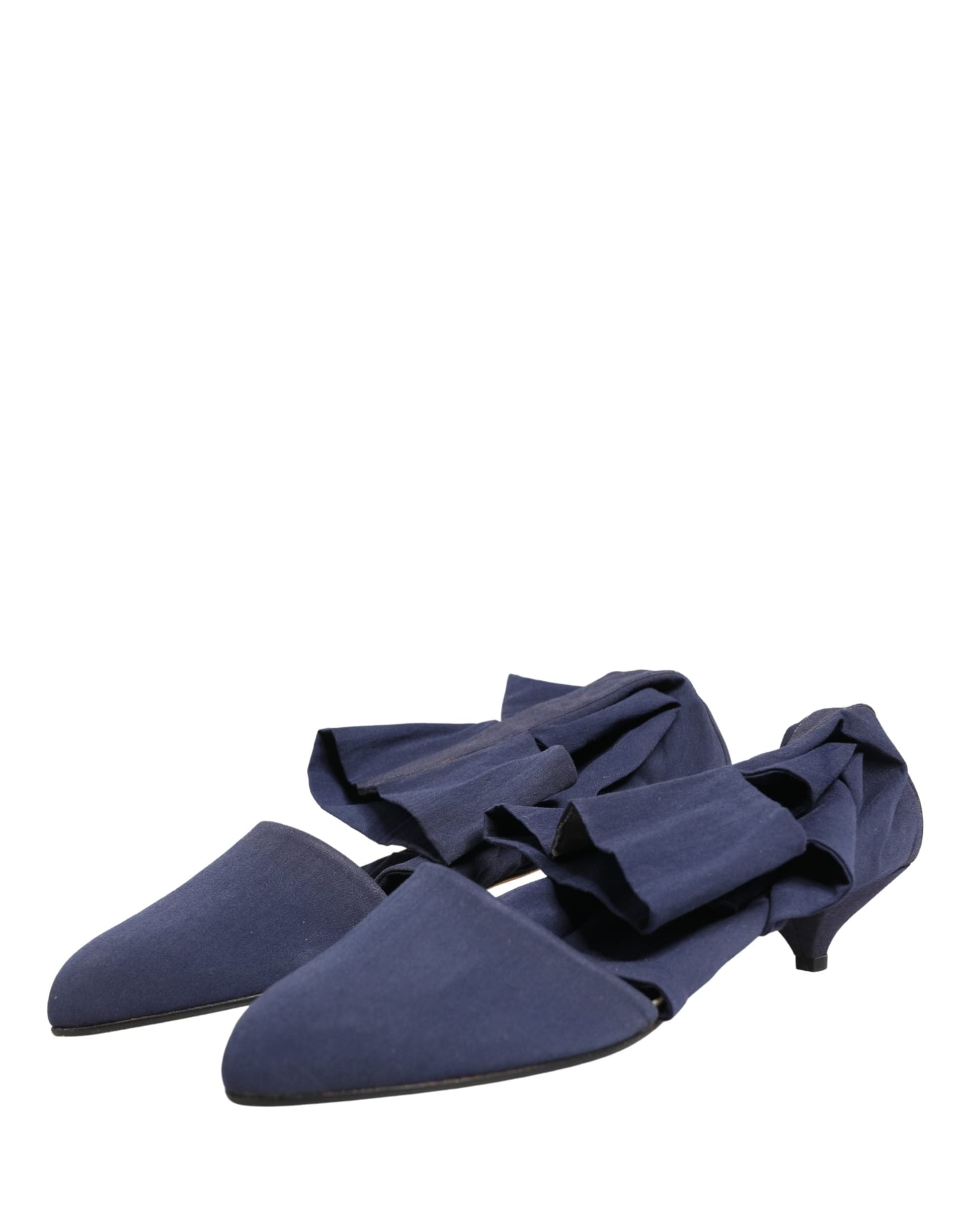 Dolce & Gabbana Blue Cotton Ankle Boots Shoes - 3