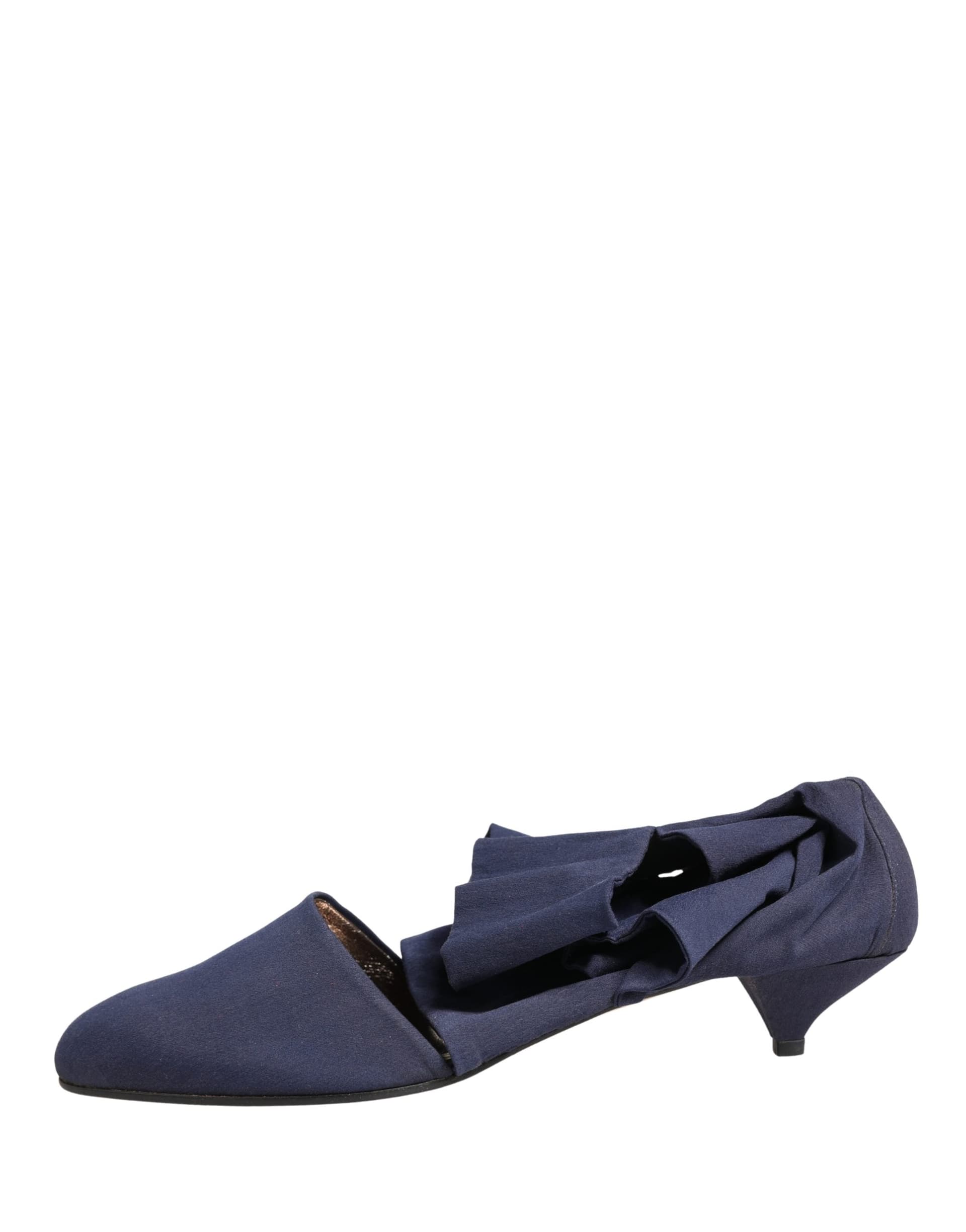 Dolce & Gabbana Blue Cotton Ankle Boots Shoes - 5