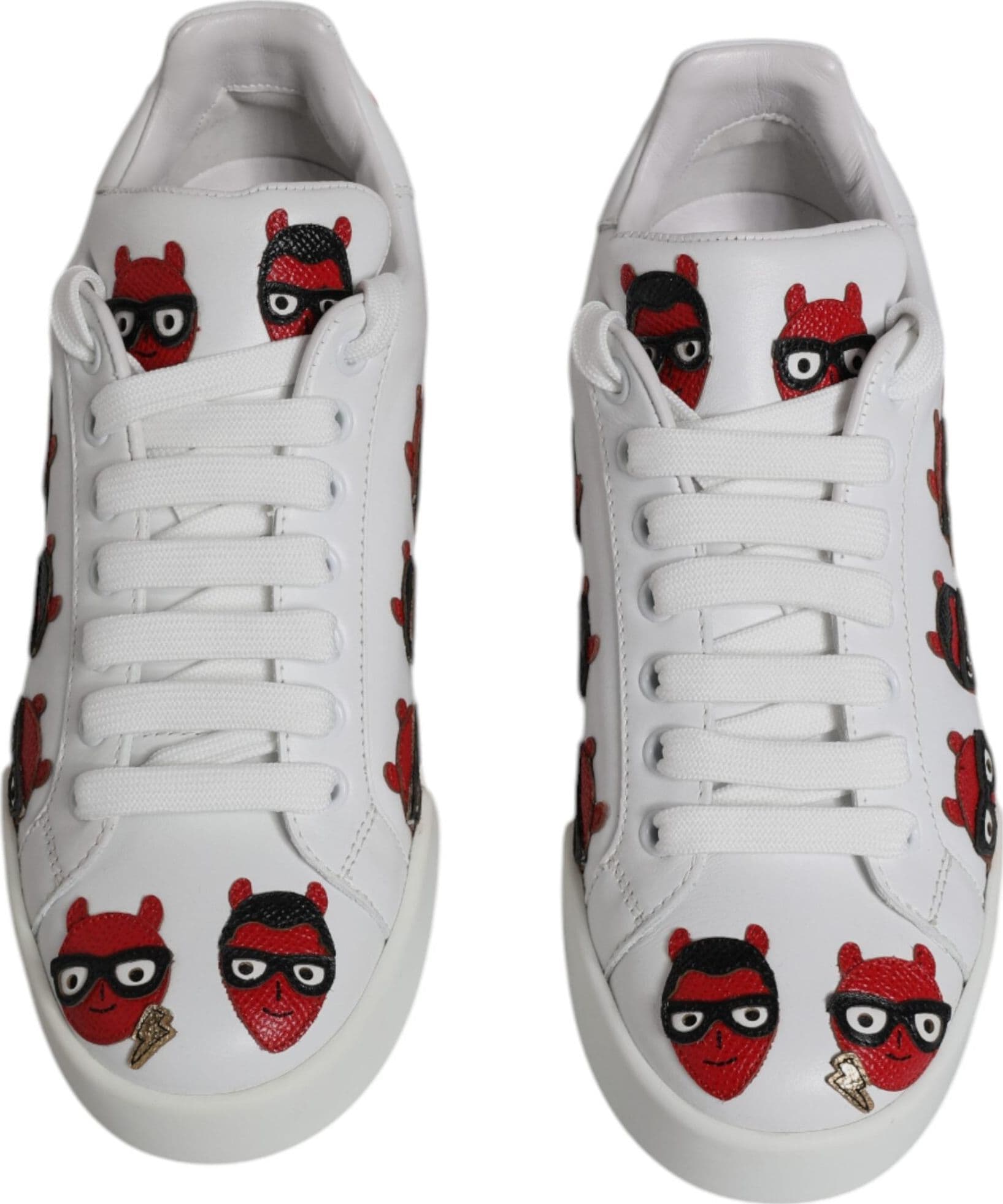 Dolce & Gabbana White Devil Face Portofino Sneakers Shoes - 2