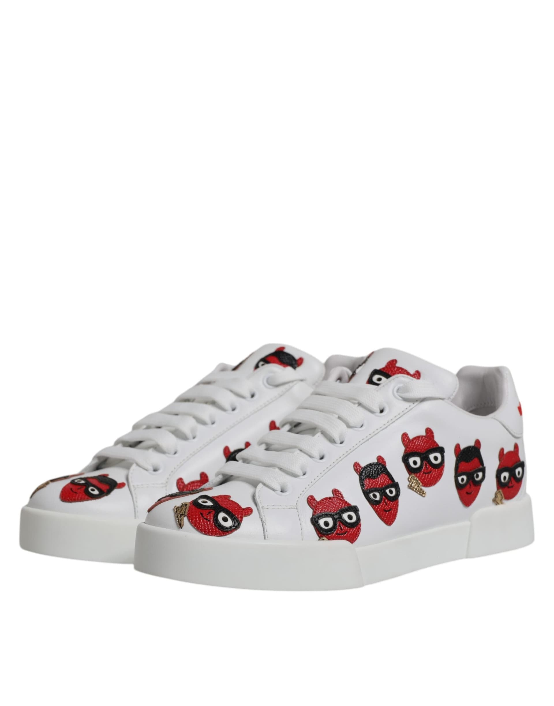 Dolce & Gabbana White Devil Face Portofino Sneakers Shoes - 3