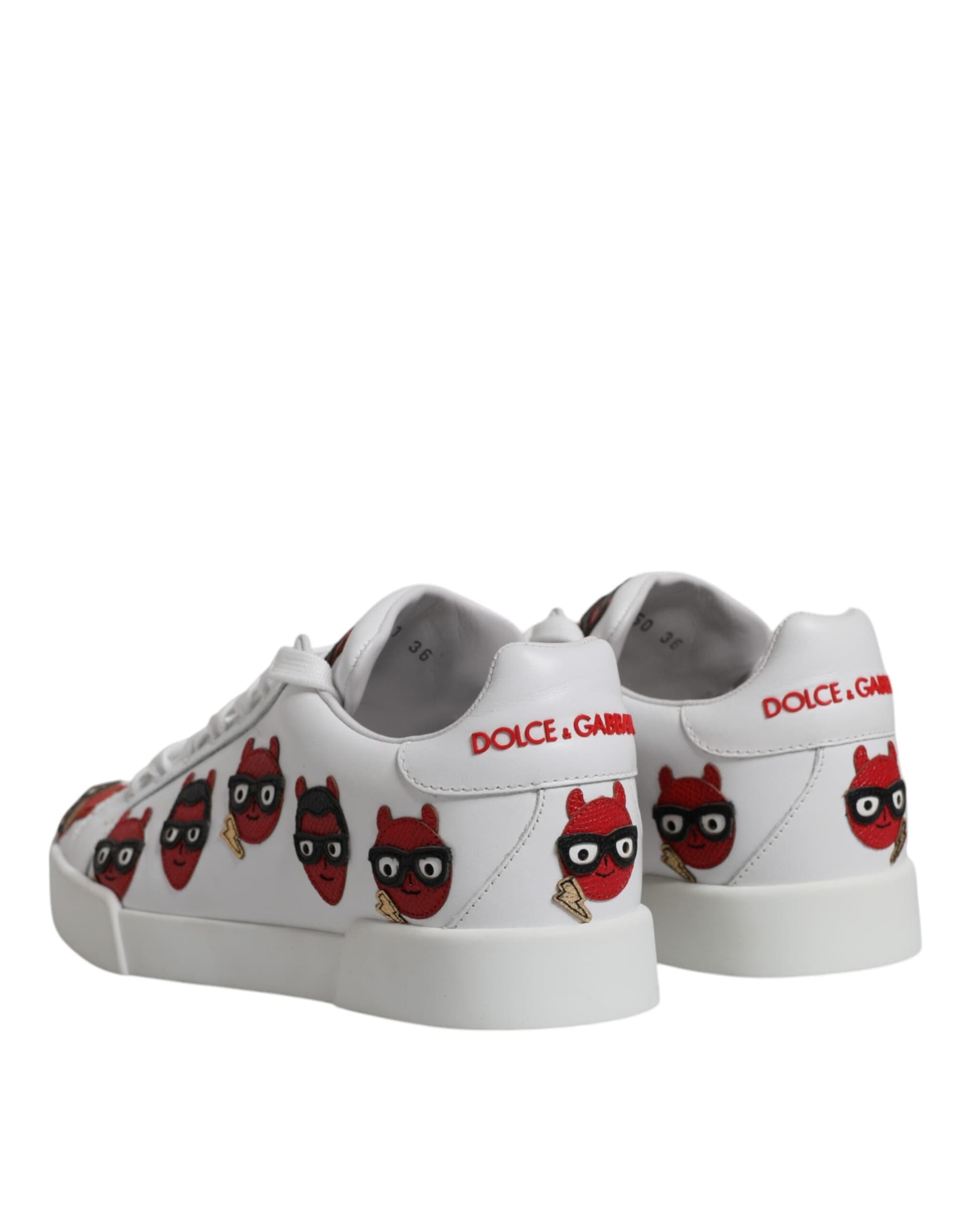 Dolce & Gabbana White Devil Face Portofino Sneakers Shoes - 4