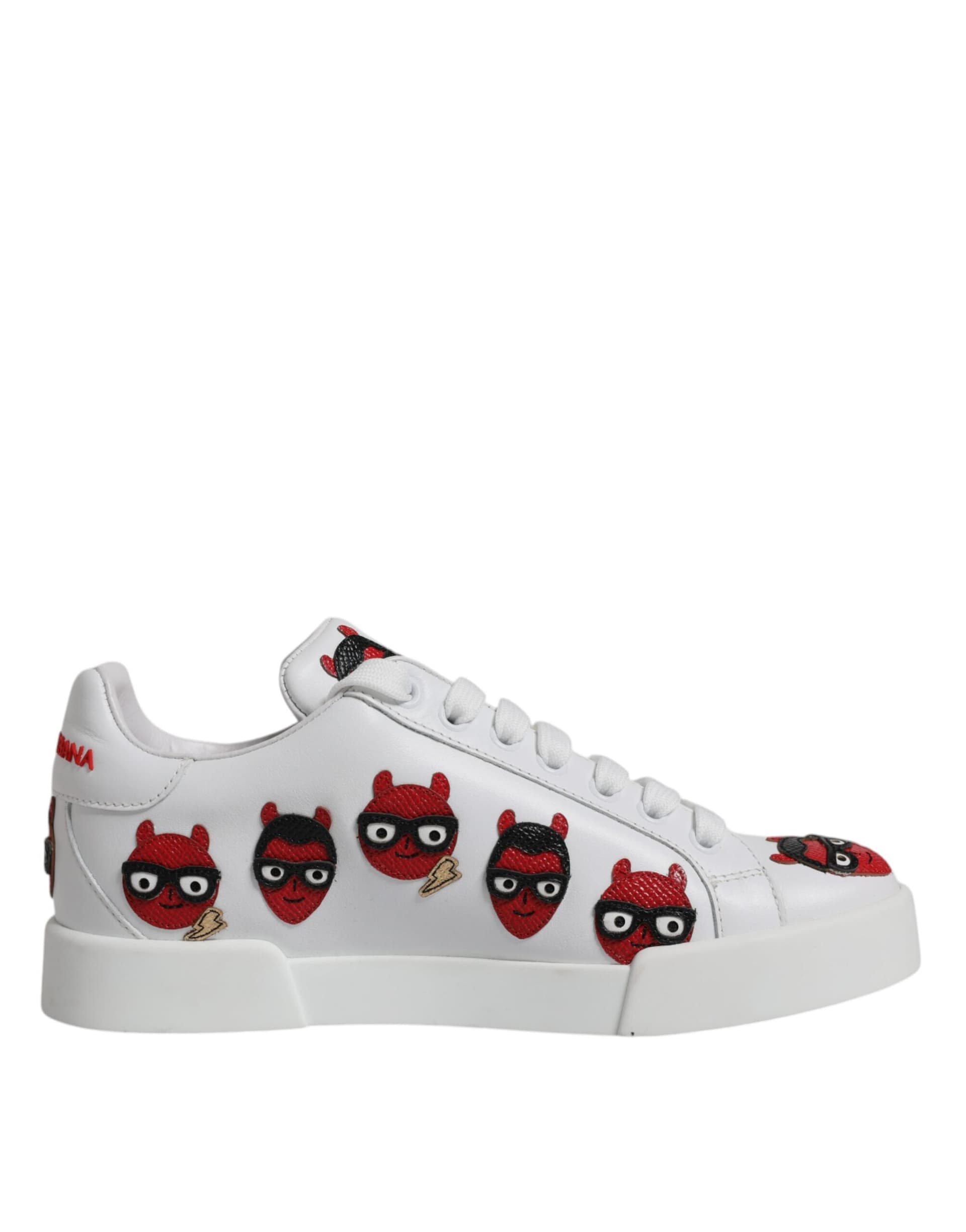 Dolce & Gabbana White Devil Face Portofino Sneakers Shoes - 6