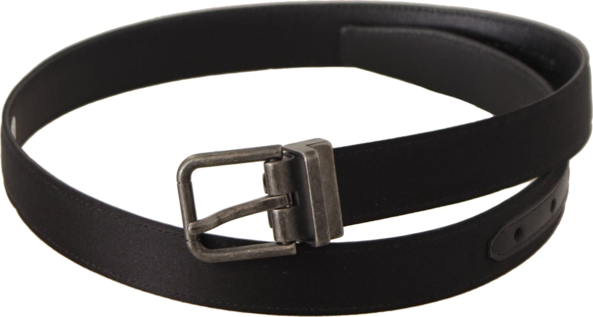 Dolce & Gabbana Black Calfskin Leather Vintage Metal Buckle Belt - 2