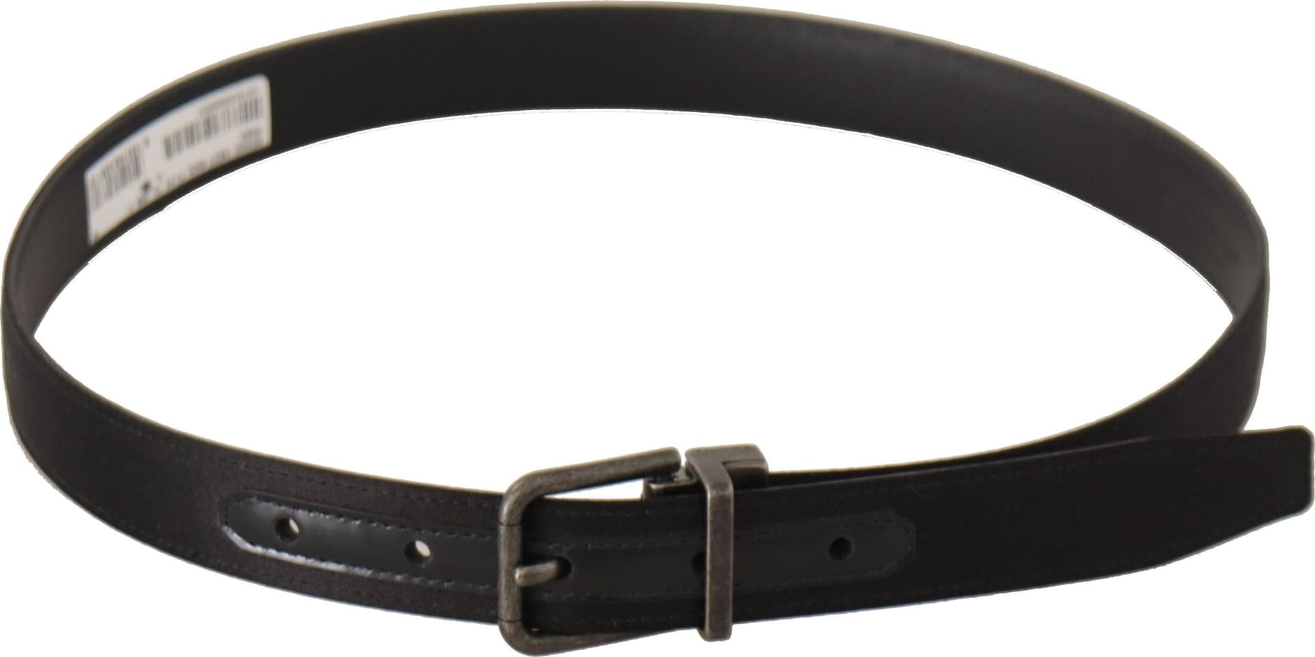 Dolce & Gabbana Black Calfskin Leather Vintage Metal Buckle Belt - 3