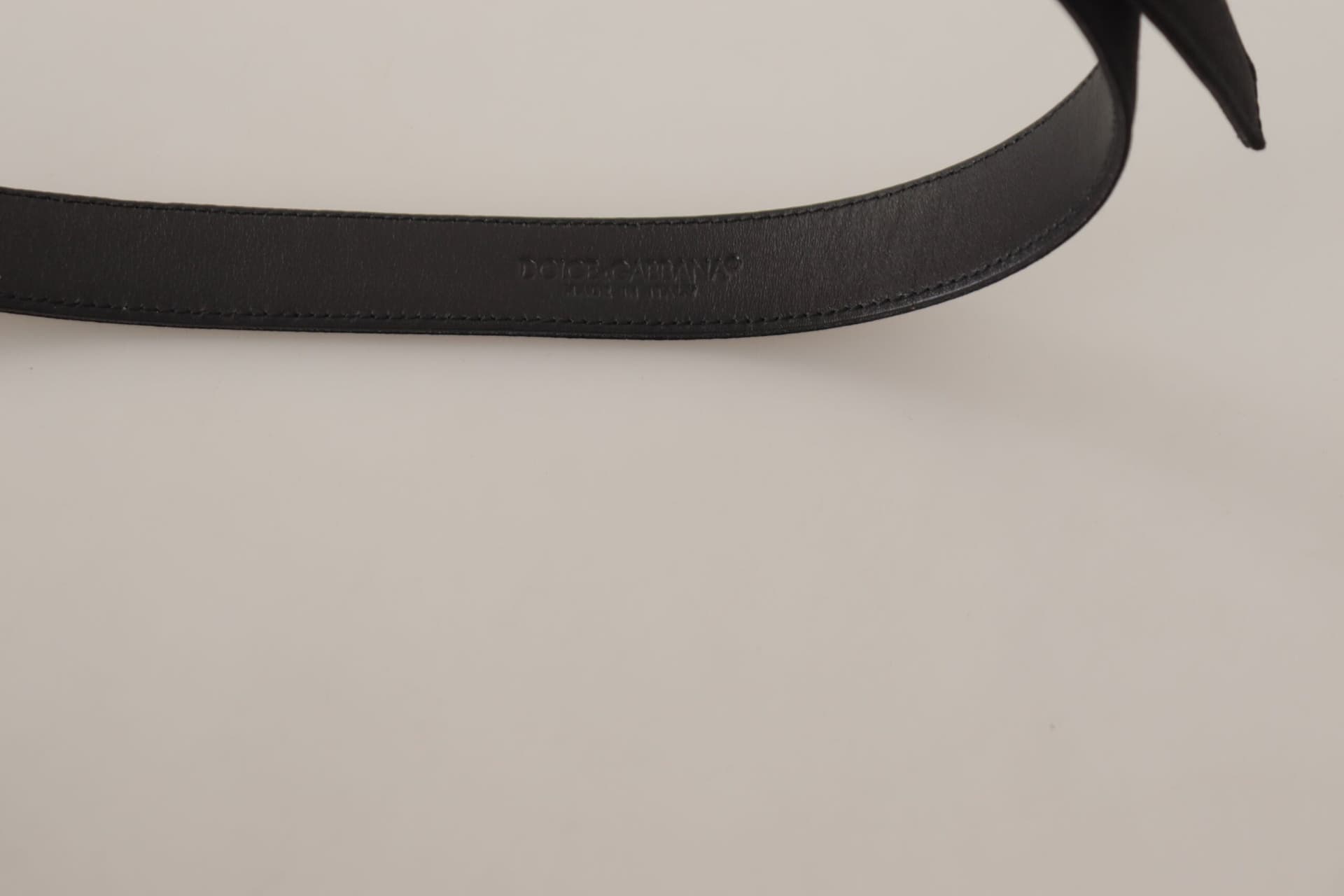 Dolce & Gabbana Black Calfskin Leather Vintage Metal Buckle Belt - 4