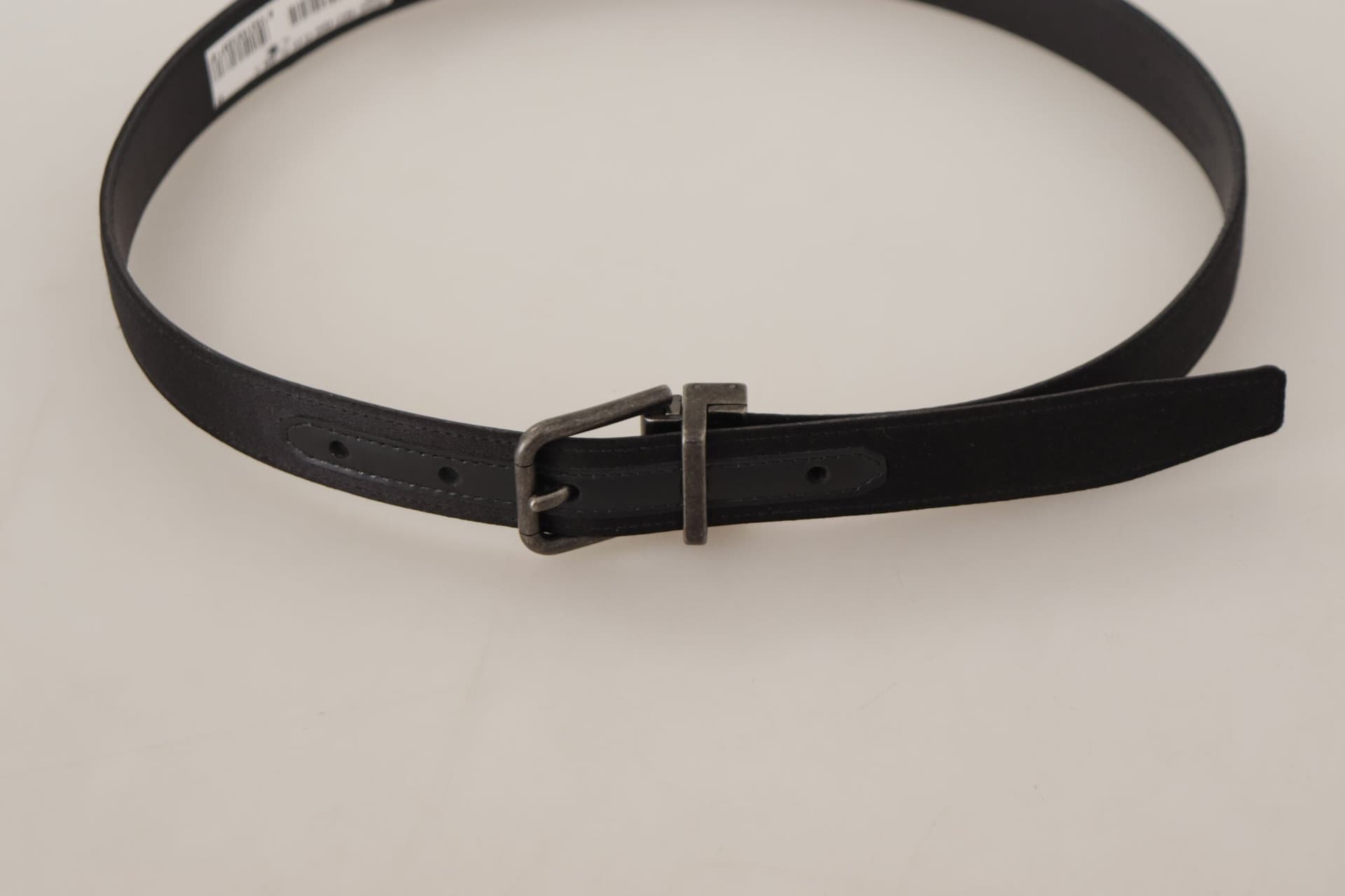 Dolce & Gabbana Black Calfskin Leather Vintage Metal Buckle Belt - 5