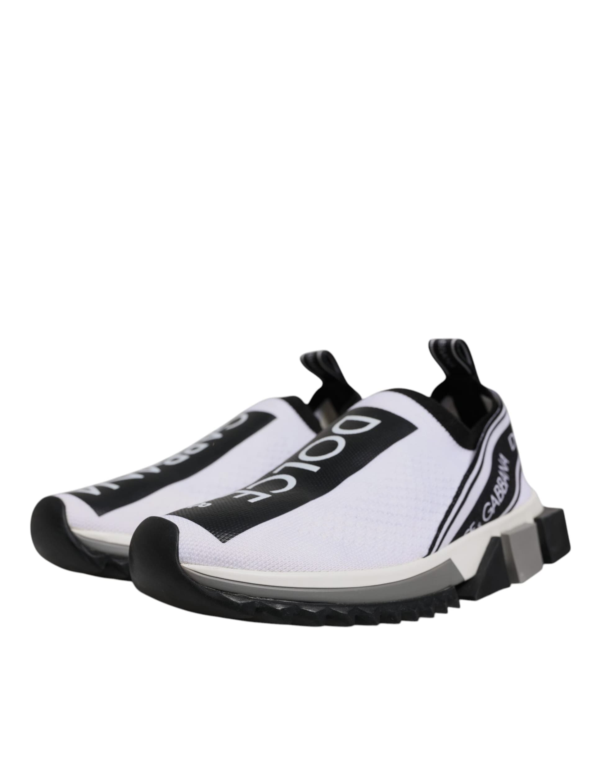 Dolce & Gabbana Black White Slip On Sorrento Sneakers Shoes - 3