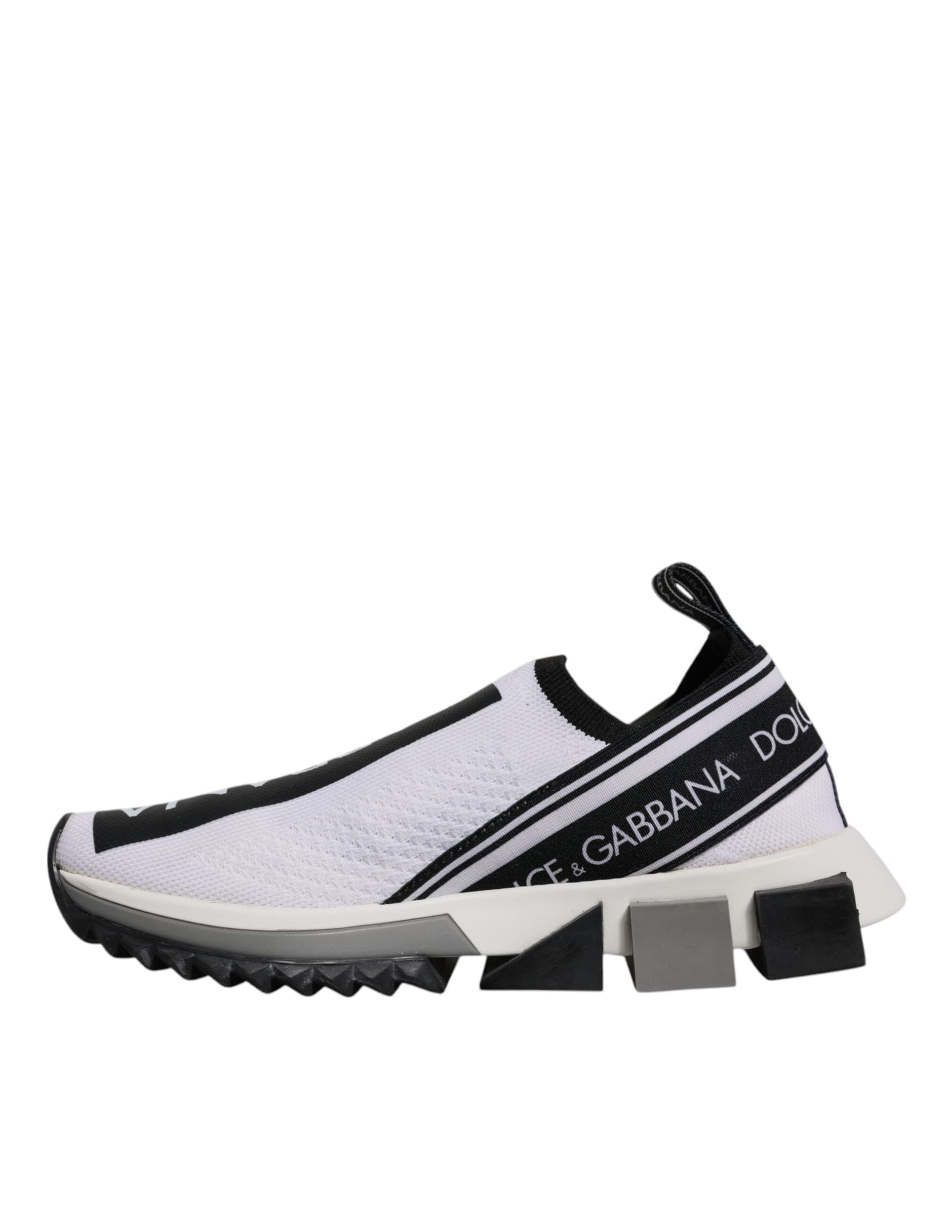 Dolce & Gabbana Black White Slip On Sorrento Sneakers Shoes - 5