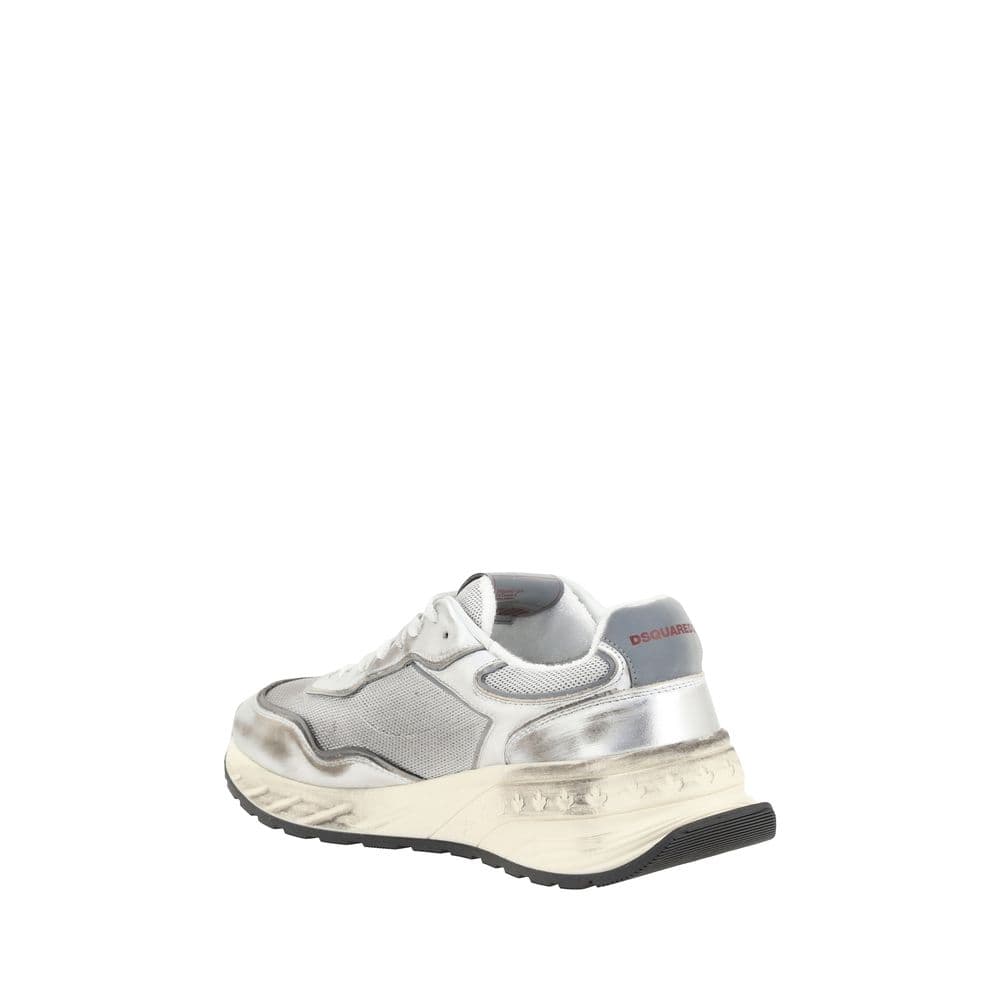 Dsquared² White Calf Leather Bos Taurus Athletic Sneakers - 3