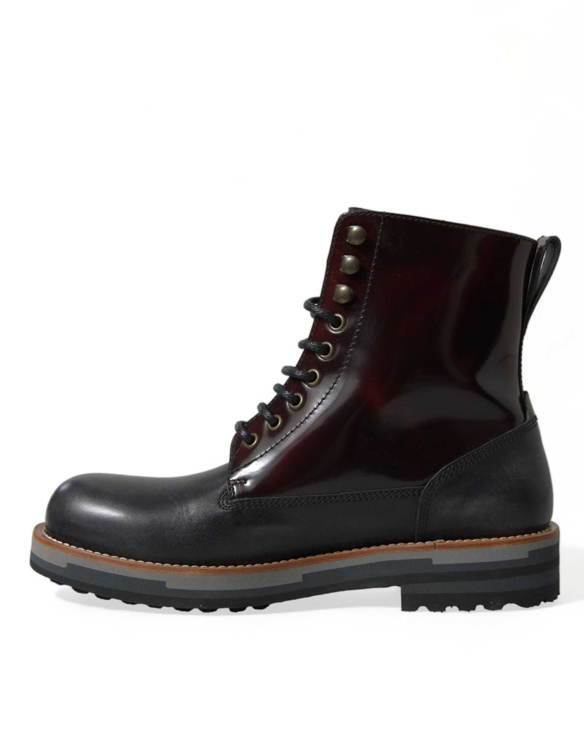 Dolce & Gabbana Black Leather Military Combat Boots Shoes - 4