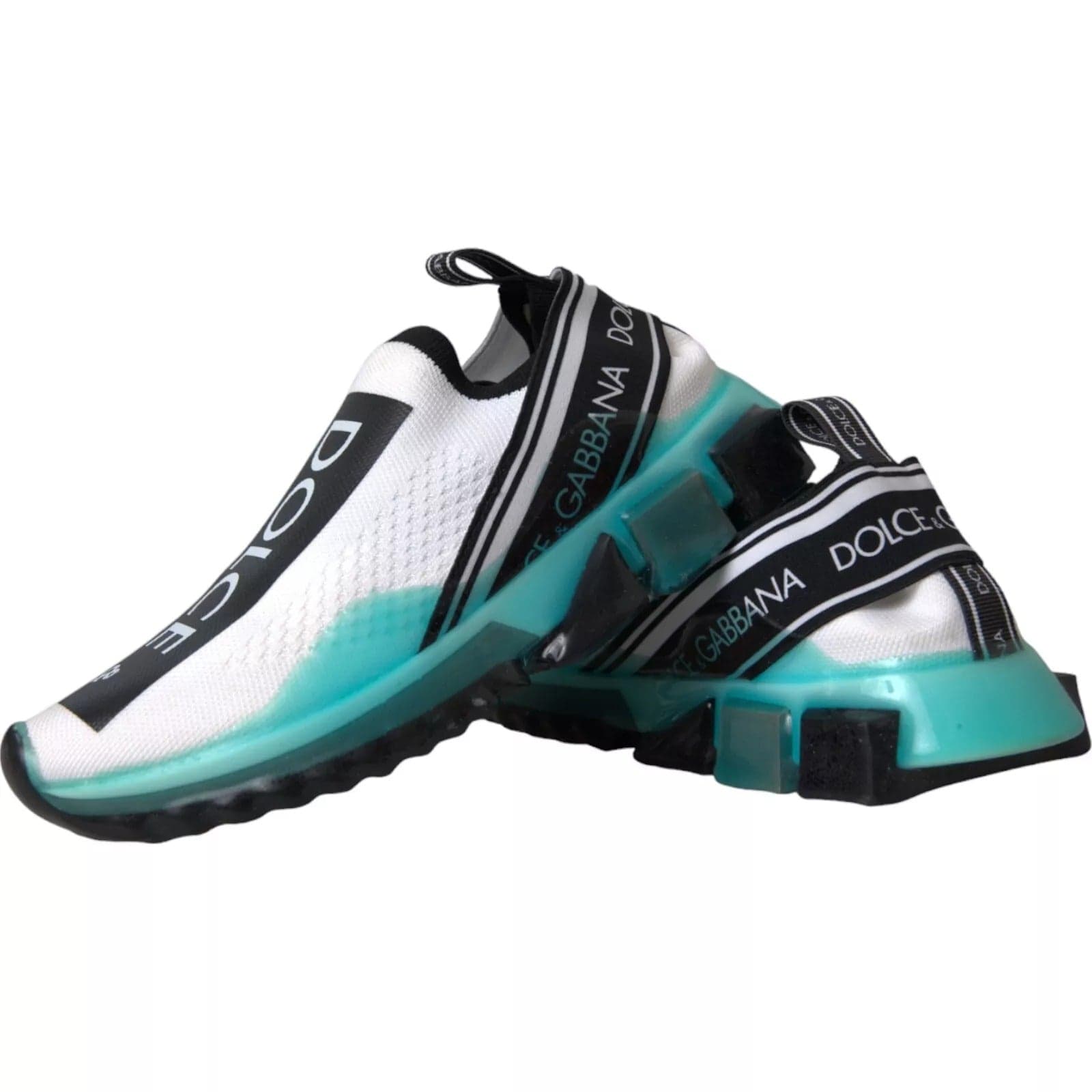 Dolce & Gabbana Black White Blue Slip On Sorrento Sneakers - 2