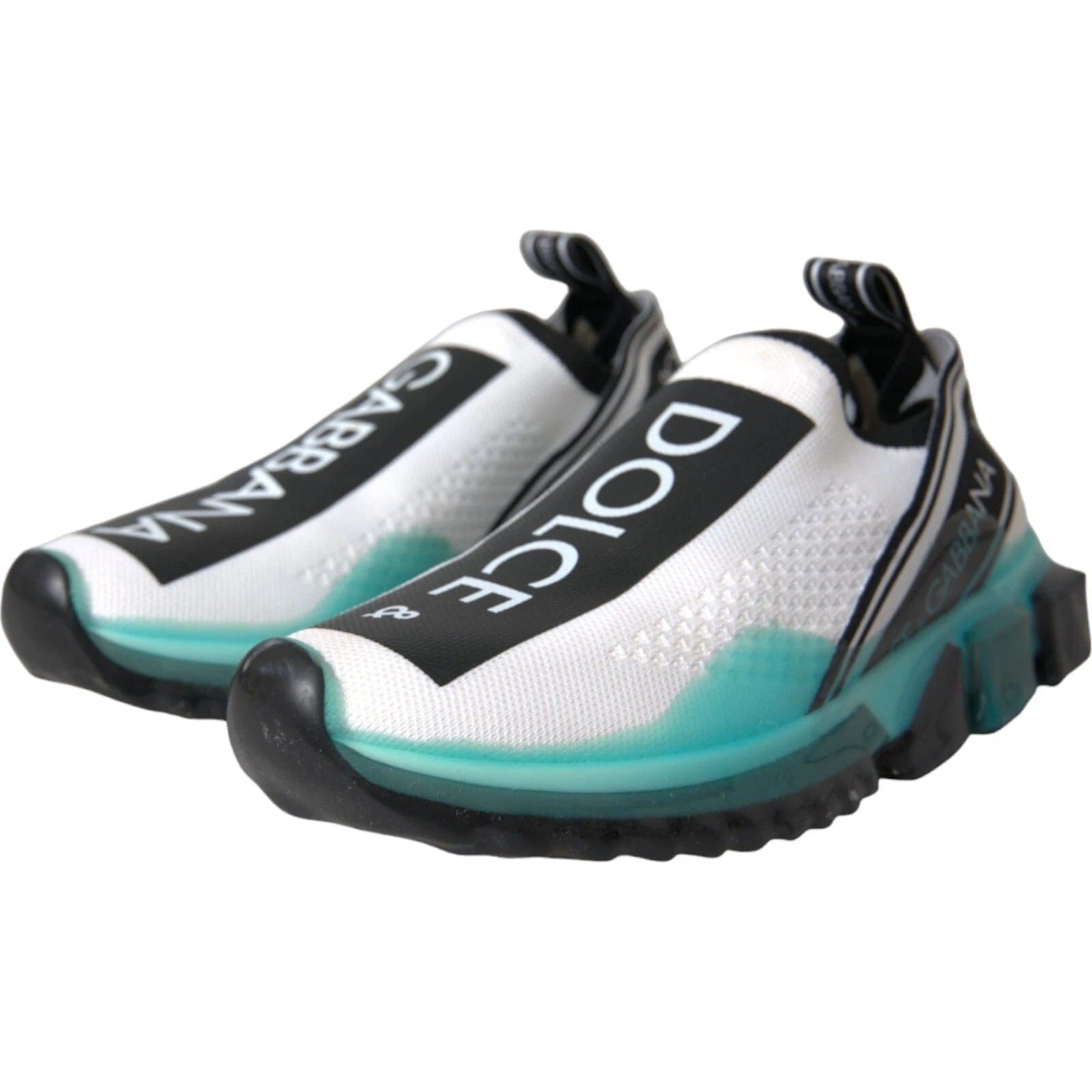Dolce & Gabbana Black White Blue Slip On Sorrento Sneakers - 8