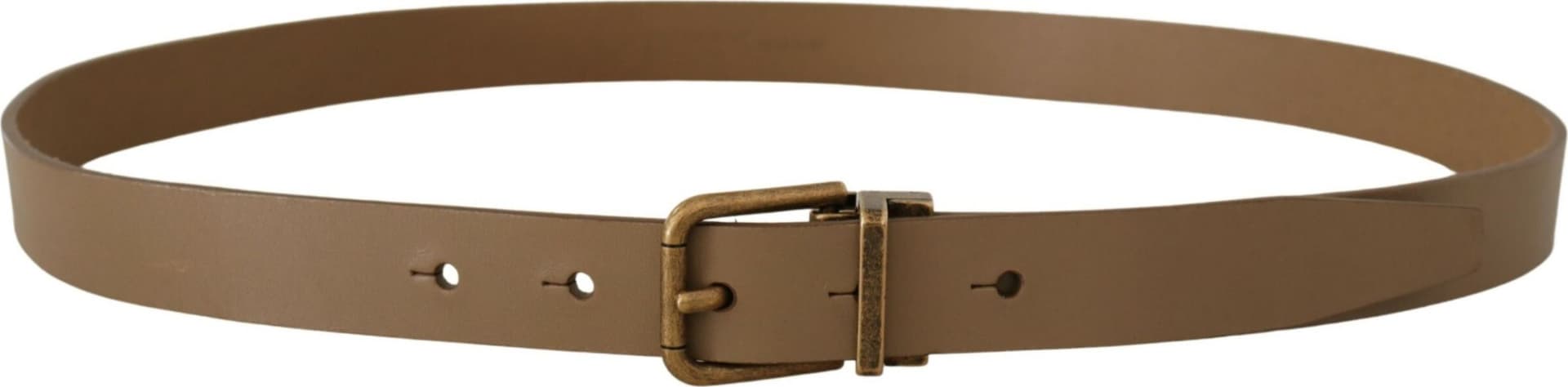 Dolce & Gabbana Brown Solid Leather Brass Buckle Classic Belt - 2
