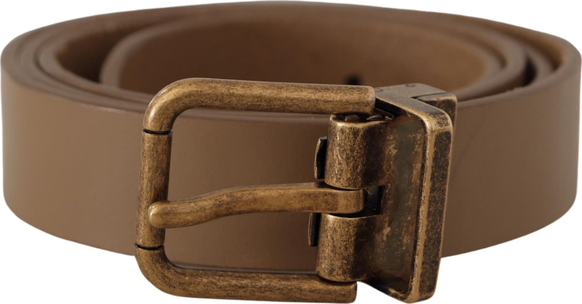 Dolce & Gabbana Brown Solid Leather Brass Buckle Classic Belt - 3