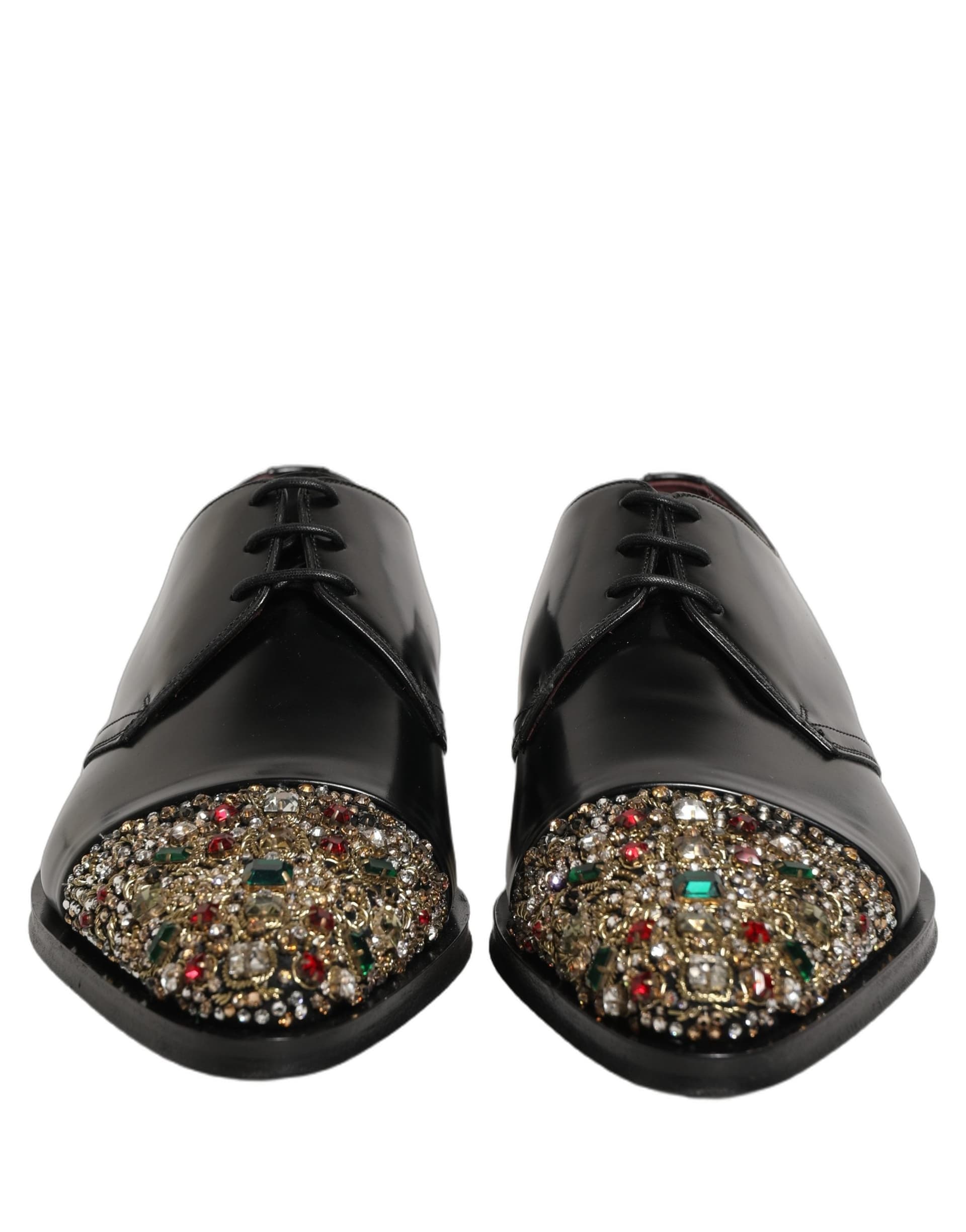 Dolce & Gabbana Black Embellished Derby Dress Formal Shoes - 2