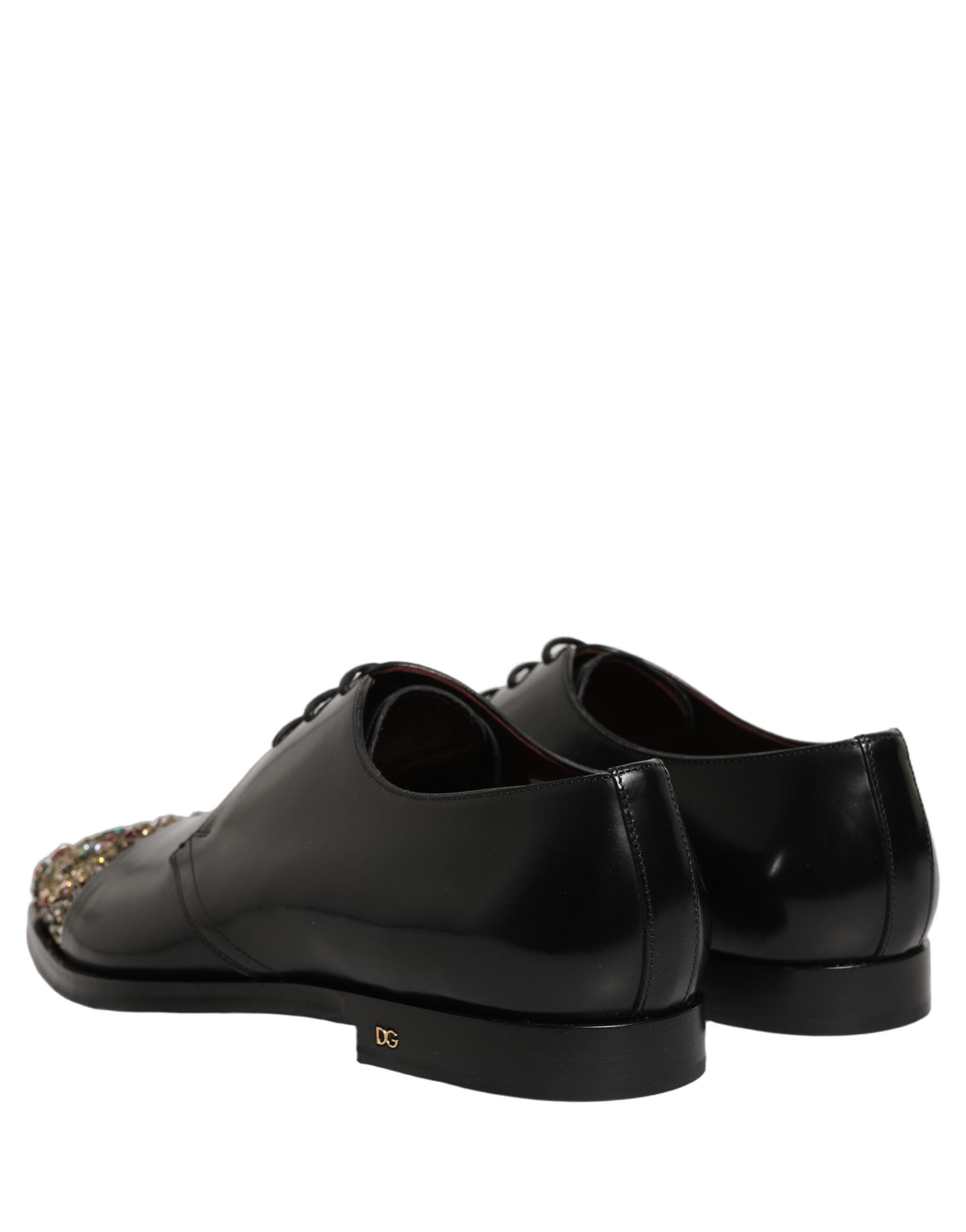 Dolce & Gabbana Black Embellished Derby Dress Formal Shoes - 5