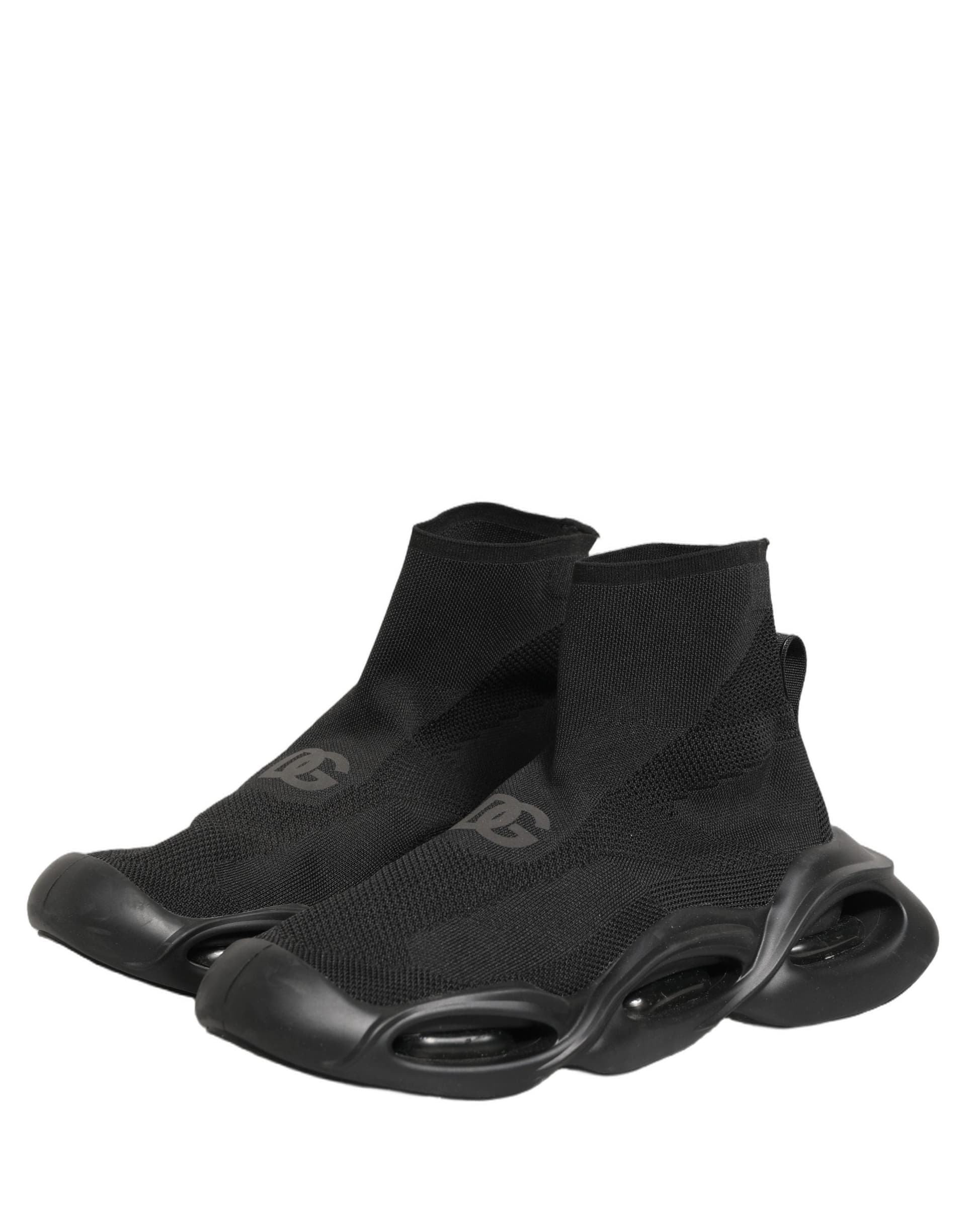 Dolce & Gabbana Black Slip On Wave Socks Men Sneakers Shoes - 4