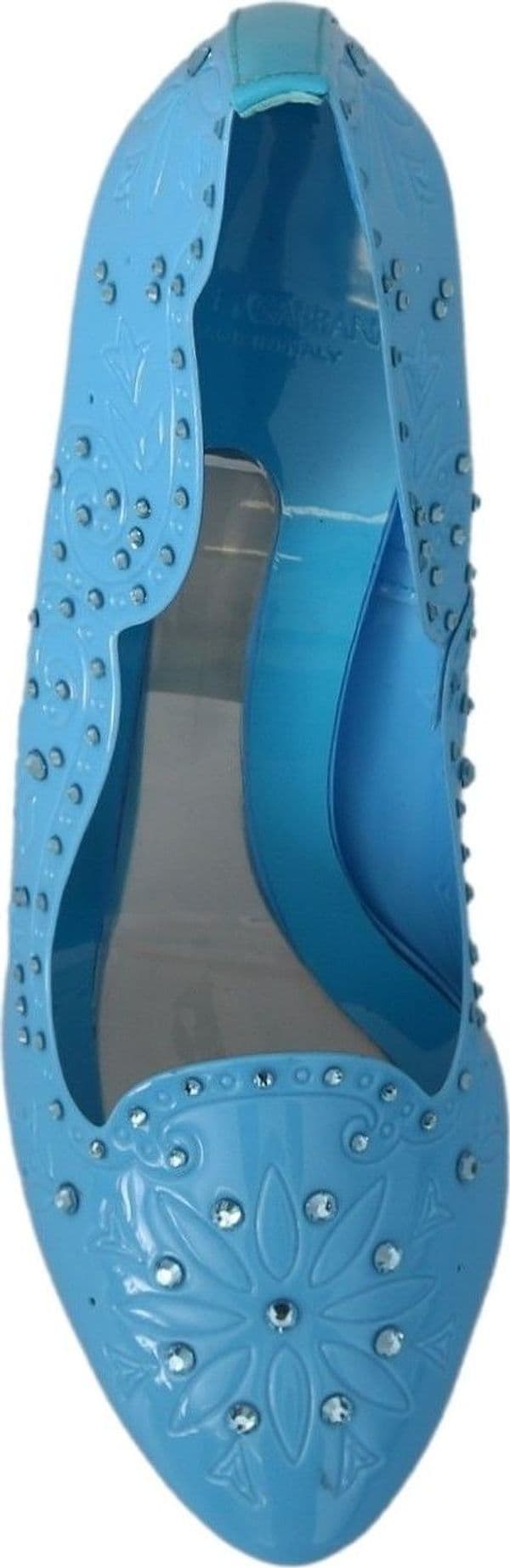 Dolce & Gabbana Blue Crystal Floral CINDERELLA Heels Shoes - 2
