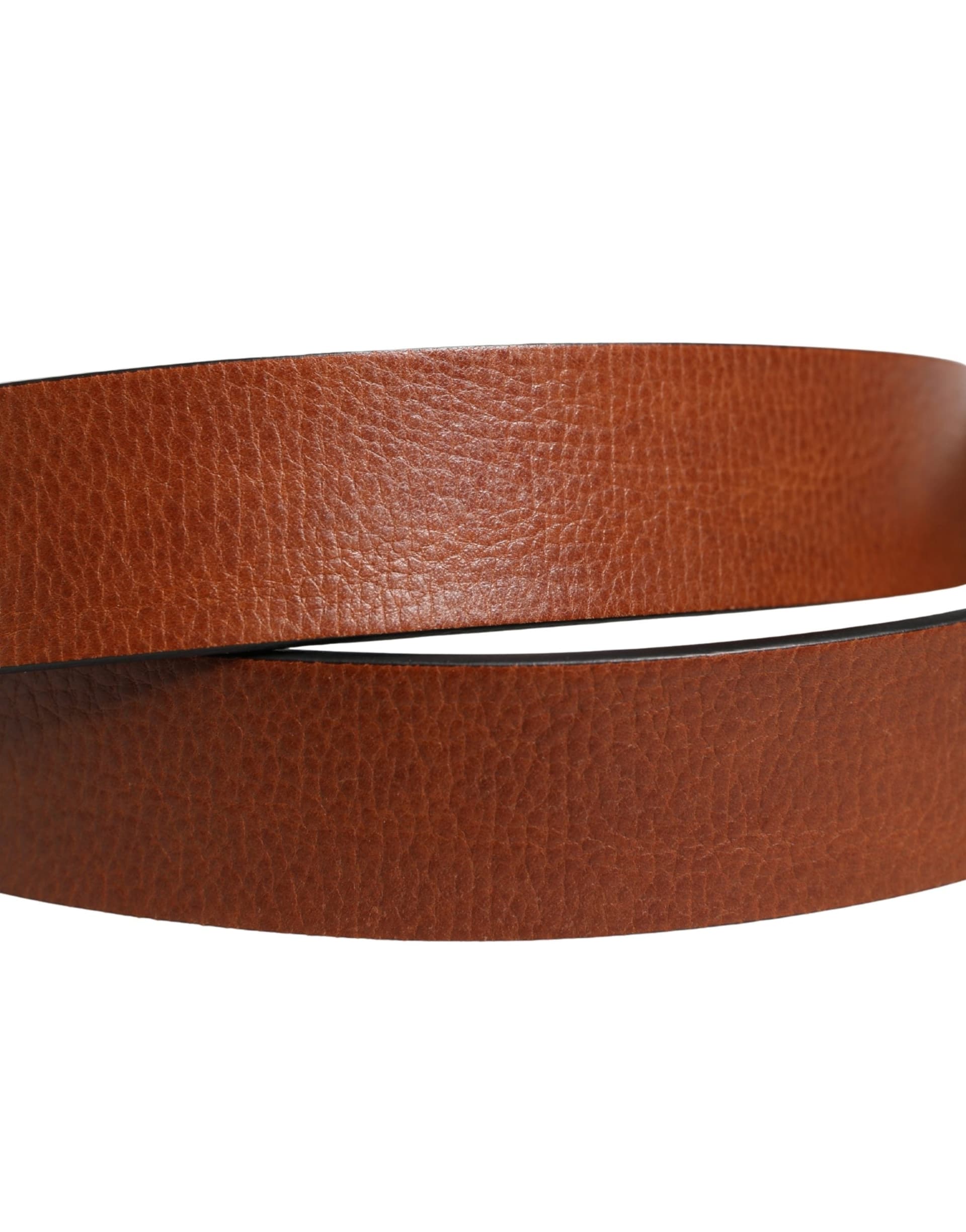 Dolce & Gabbana Men Brown Leather Classic Metal Buckle Belt - 5