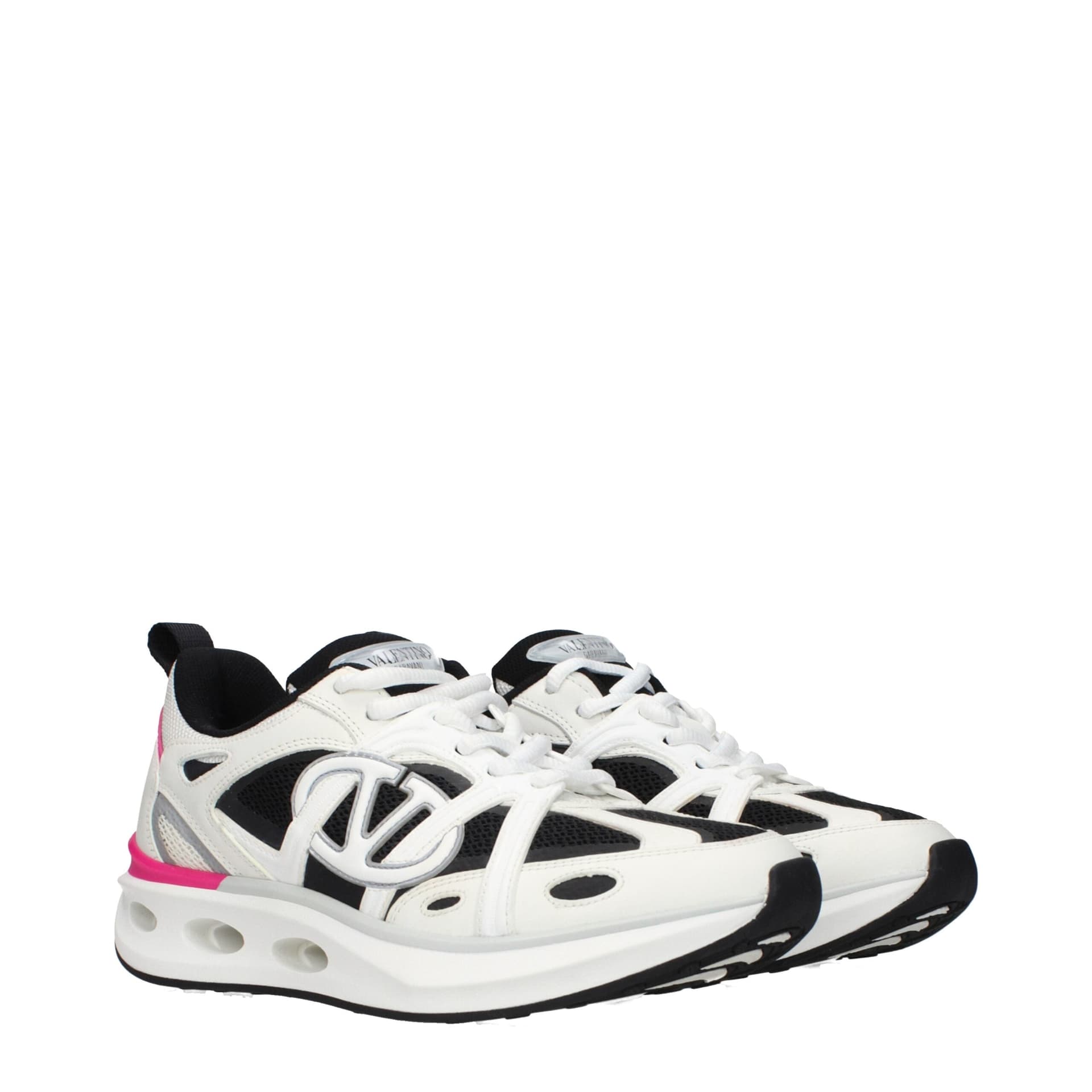 Valentino Garavani White Fabric Athletic Sneakers - 2
