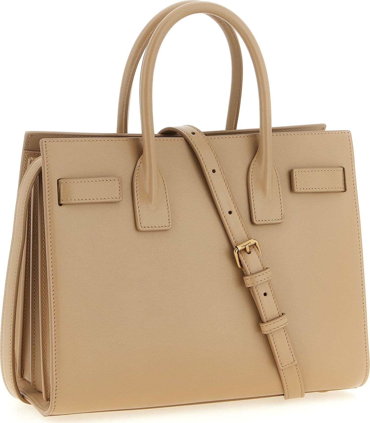 Saint Laurent Beige Calfskin Handbag - 2