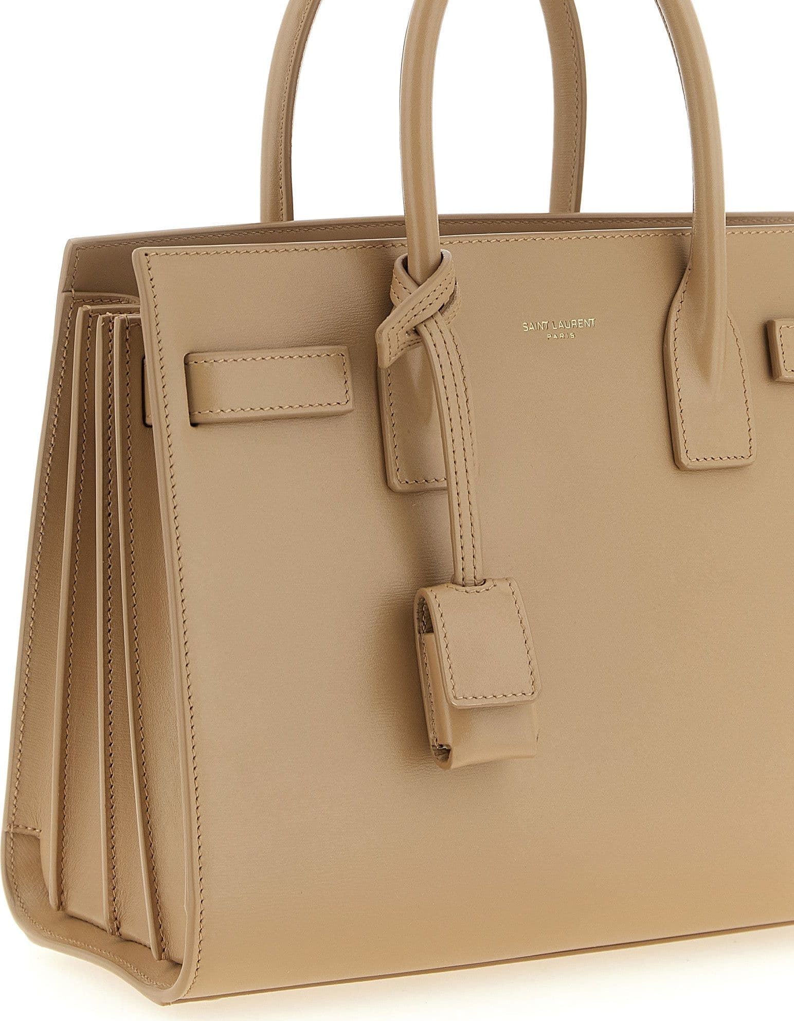 Saint Laurent Beige Calfskin Handbag - 3
