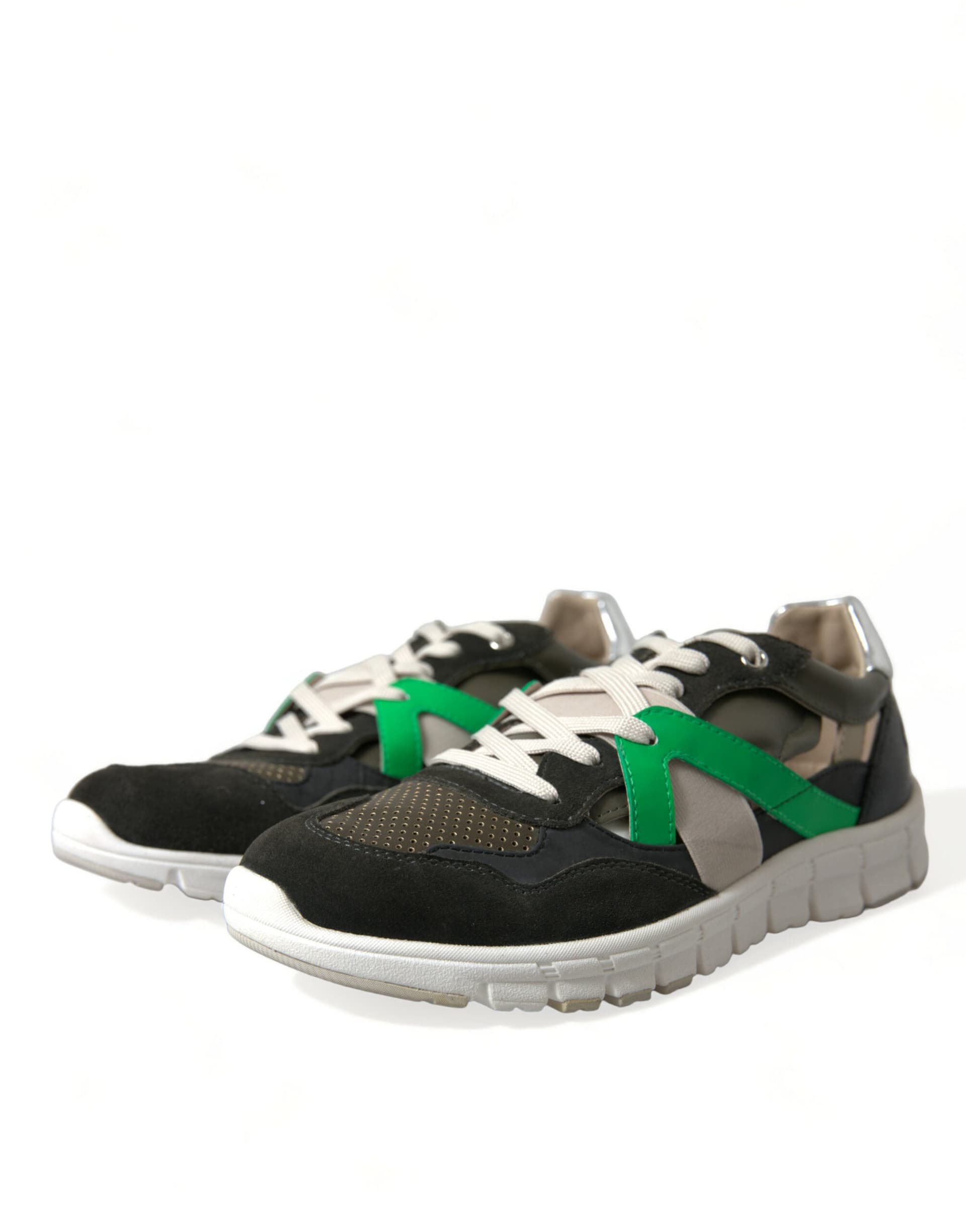 Dolce & Gabbana Multicolor Leather Suede Low Top Sneakers Shoes - 2