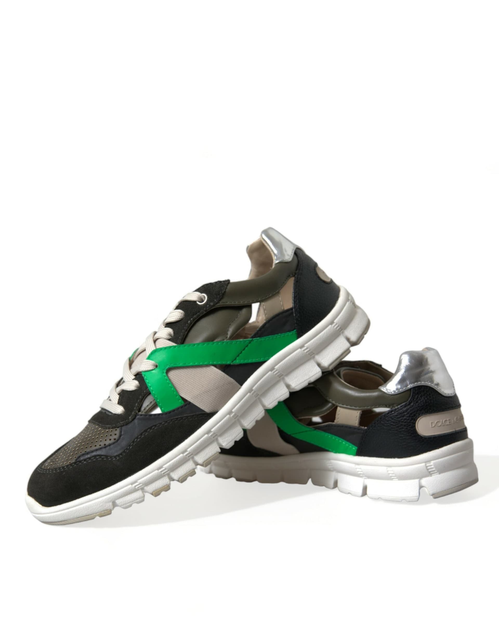 Dolce & Gabbana Multicolor Leather Suede Low Top Sneakers Shoes - 7