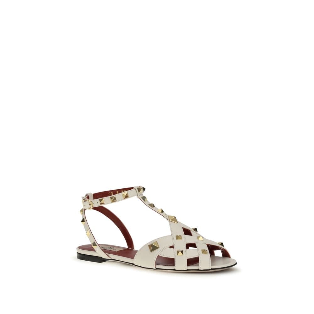 Valentino Garavani Beige Goatskin Flat Sandals - 2