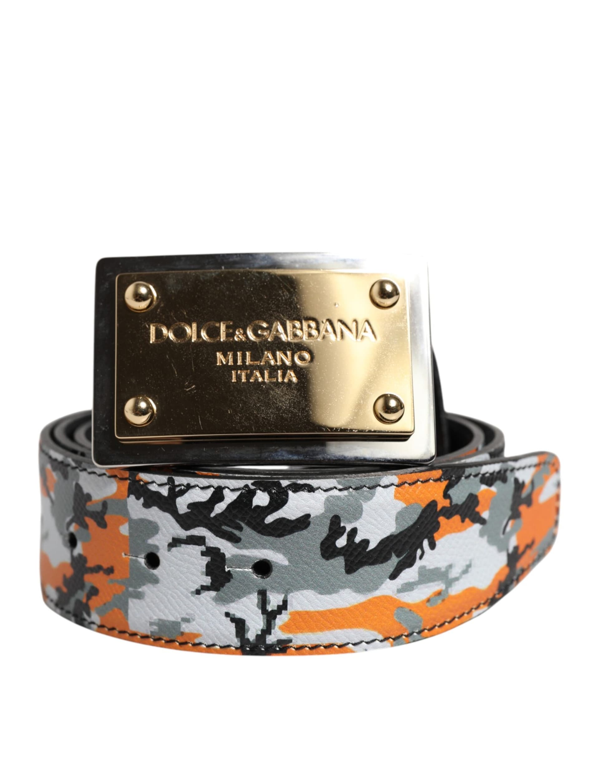 Dolce & Gabbana Multicolor Camouflage Metal Logo Buckle Belt - 2