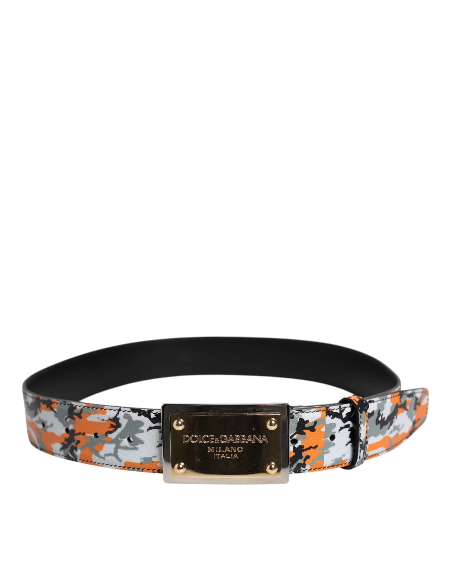Dolce & Gabbana Multicolor Camouflage Metal Logo Buckle Belt - 3