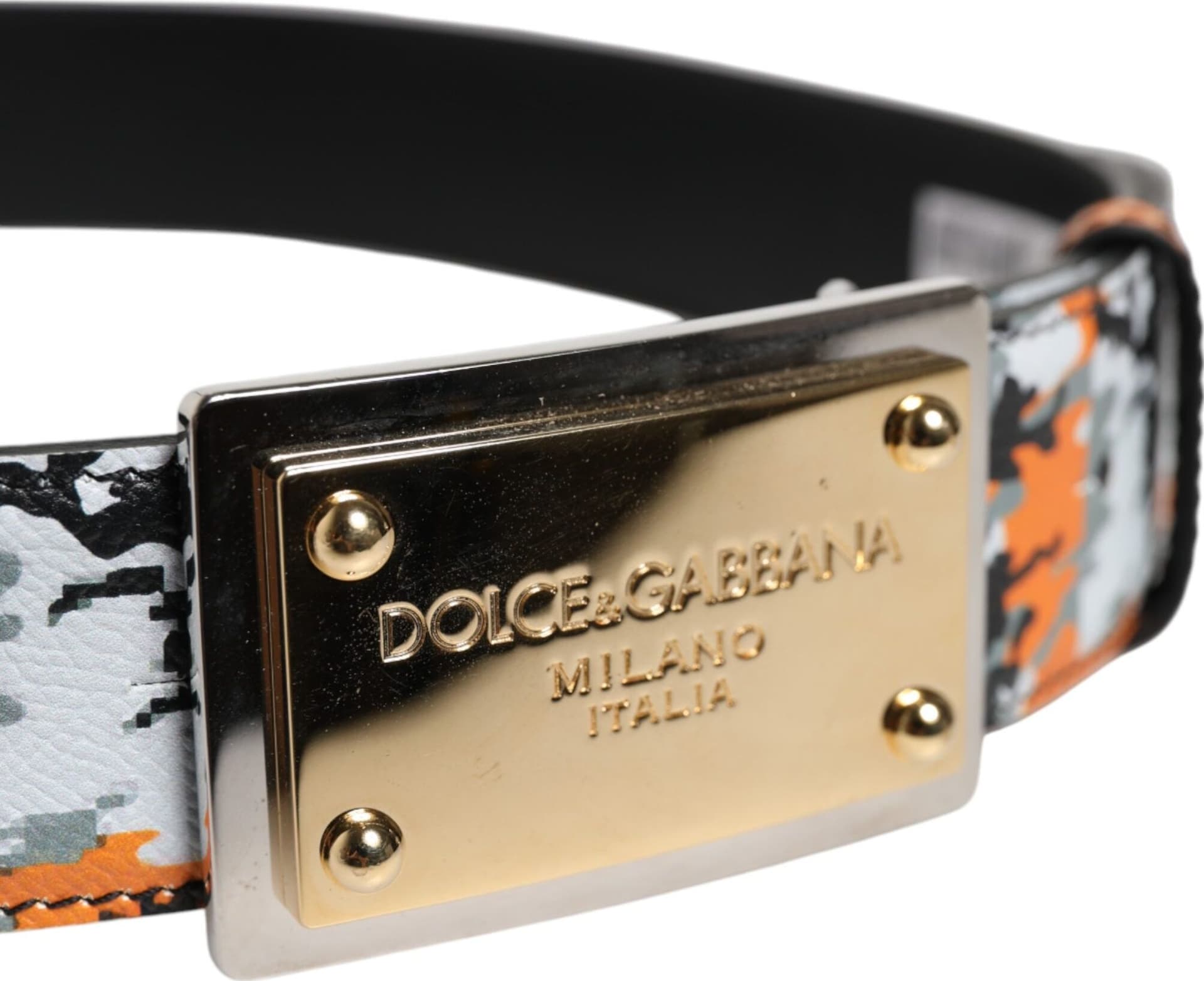 Dolce & Gabbana Multicolor Camouflage Metal Logo Buckle Belt - 4